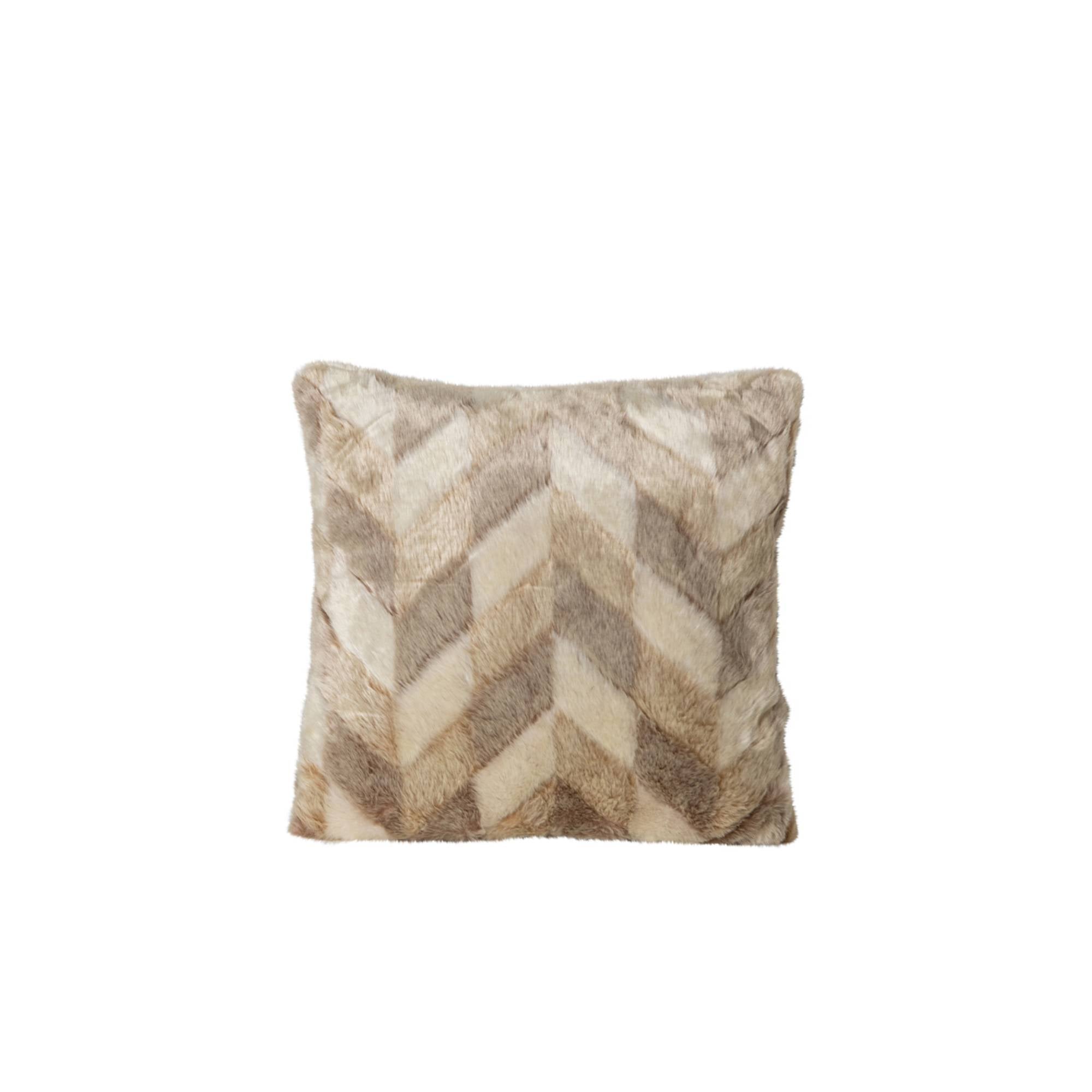 Kathleen Cream artificial fur cushion square S Crème — Housse de coussin — vue 2 | Häus
