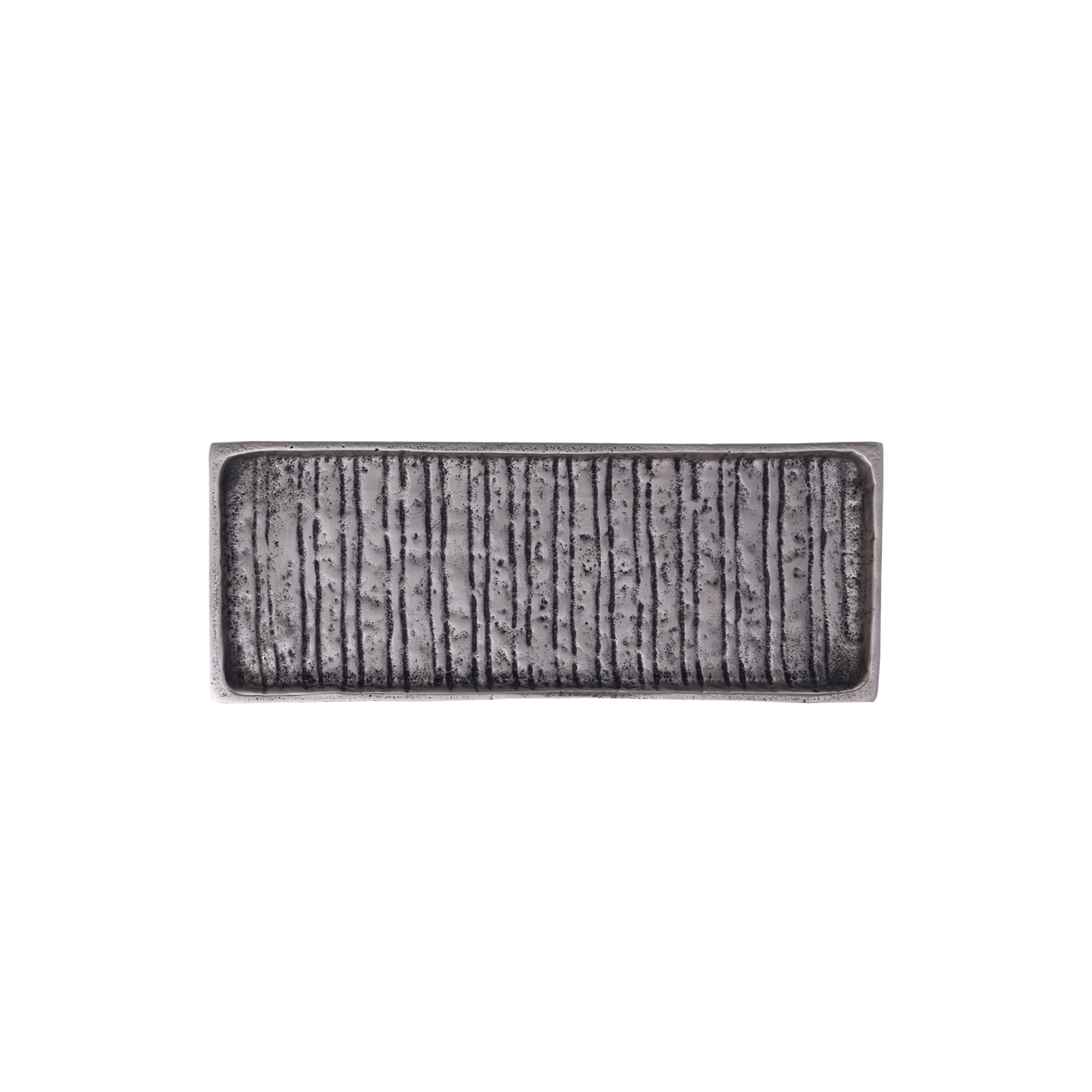 Grail Silver alu plate with stripes rectangle S