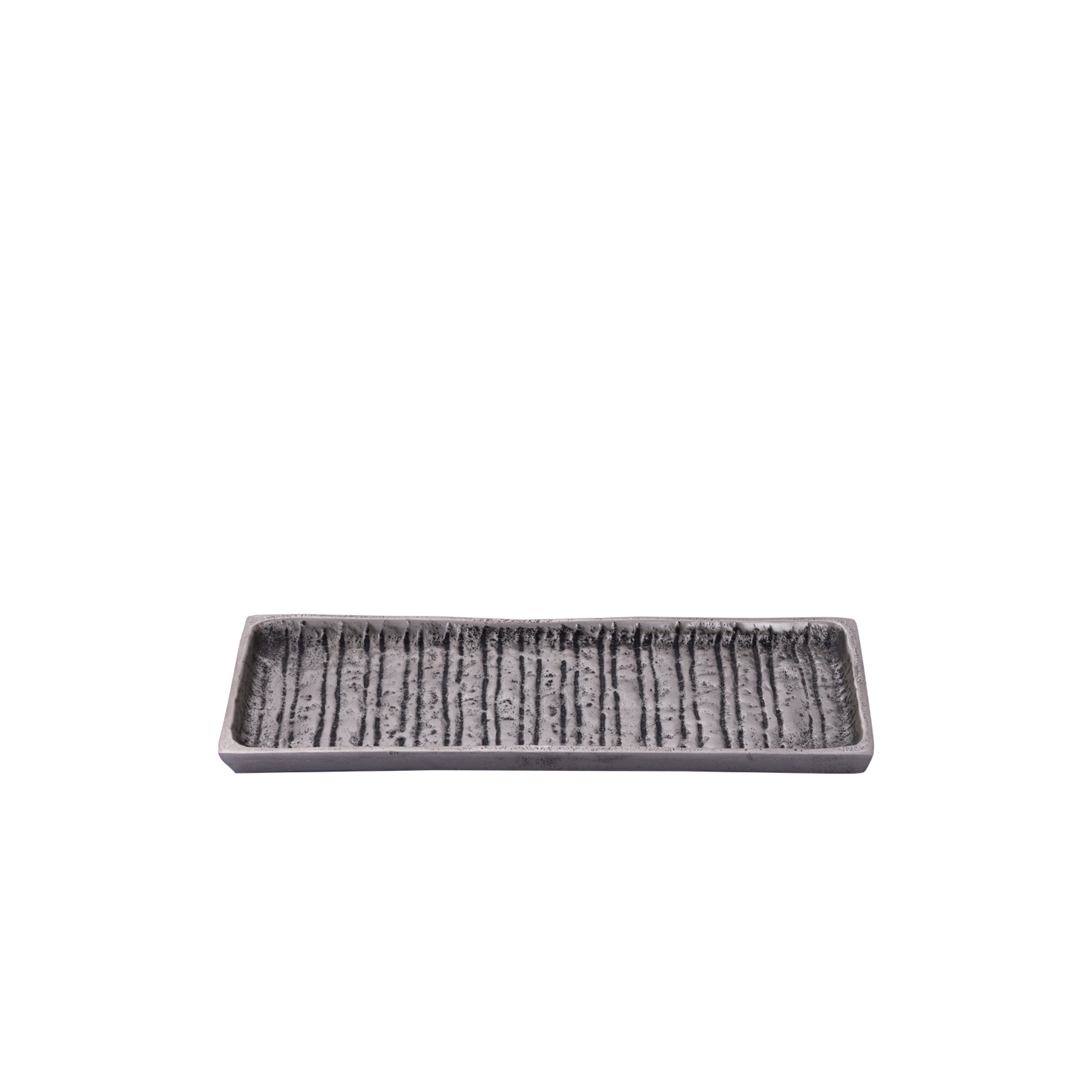 Grail Silver alu plate with stripes rectangle S