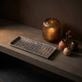 Plateau Grail — Argenté Aluminium avec Rayures Rectangulaire S