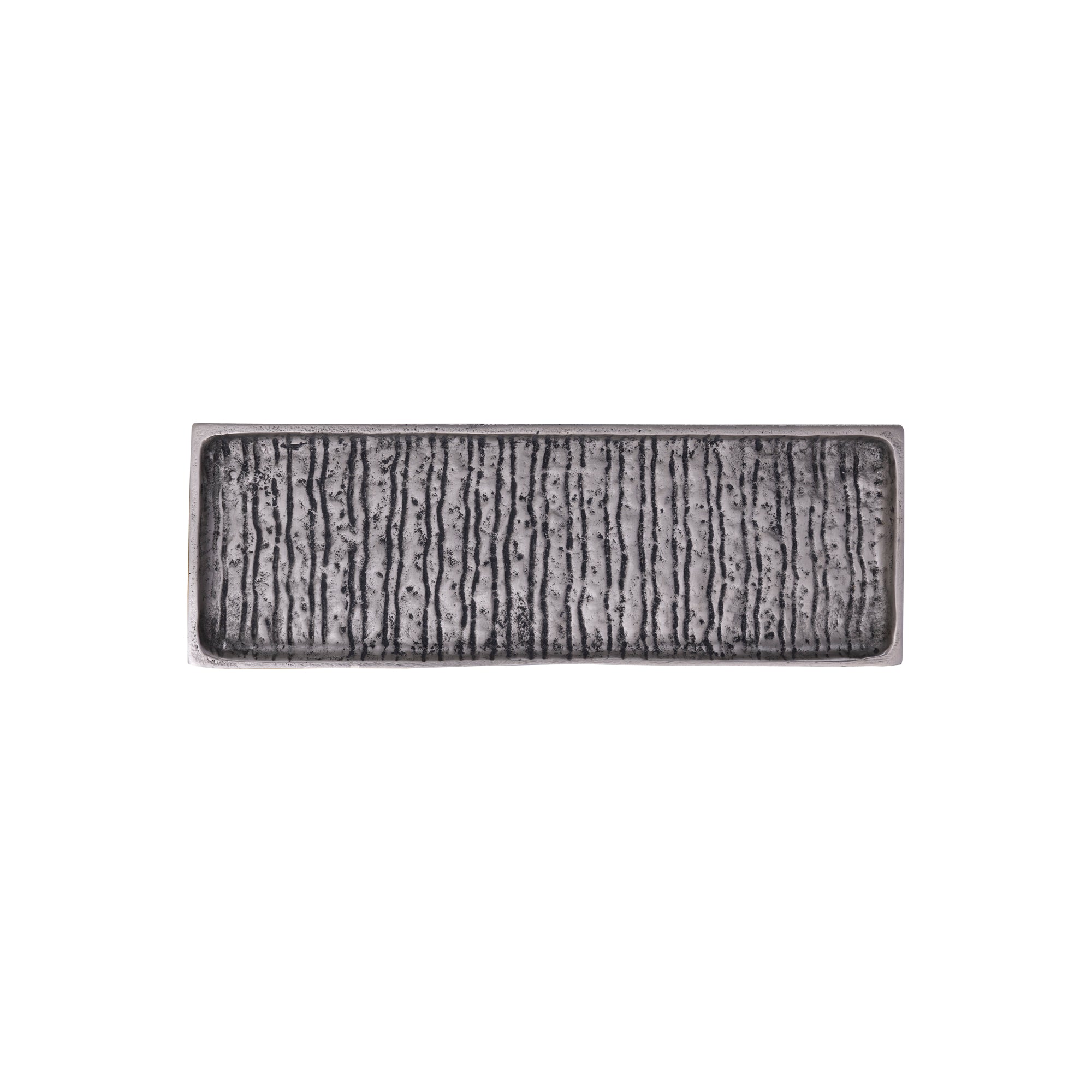 Grail Silver alu plate with stripes rectangle M