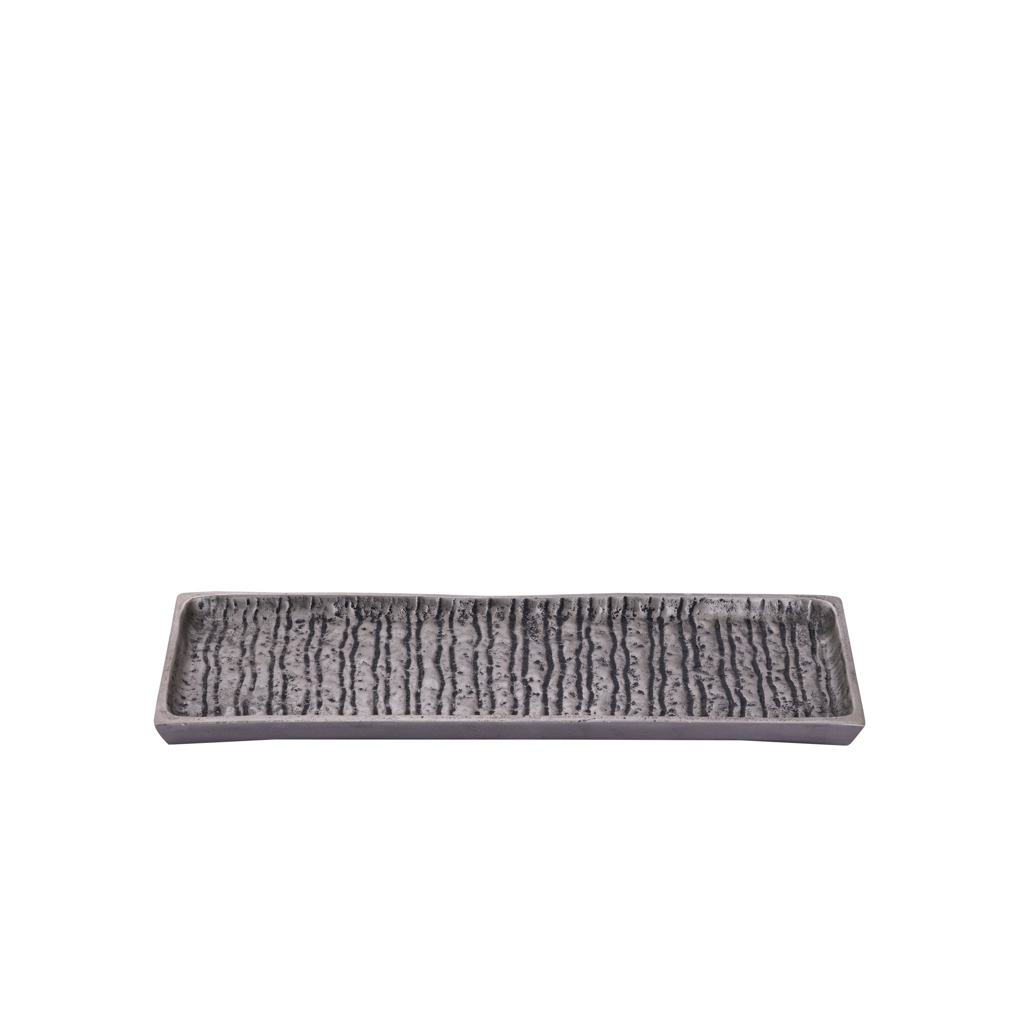 Grail Silver alu plate with stripes rectangle M
