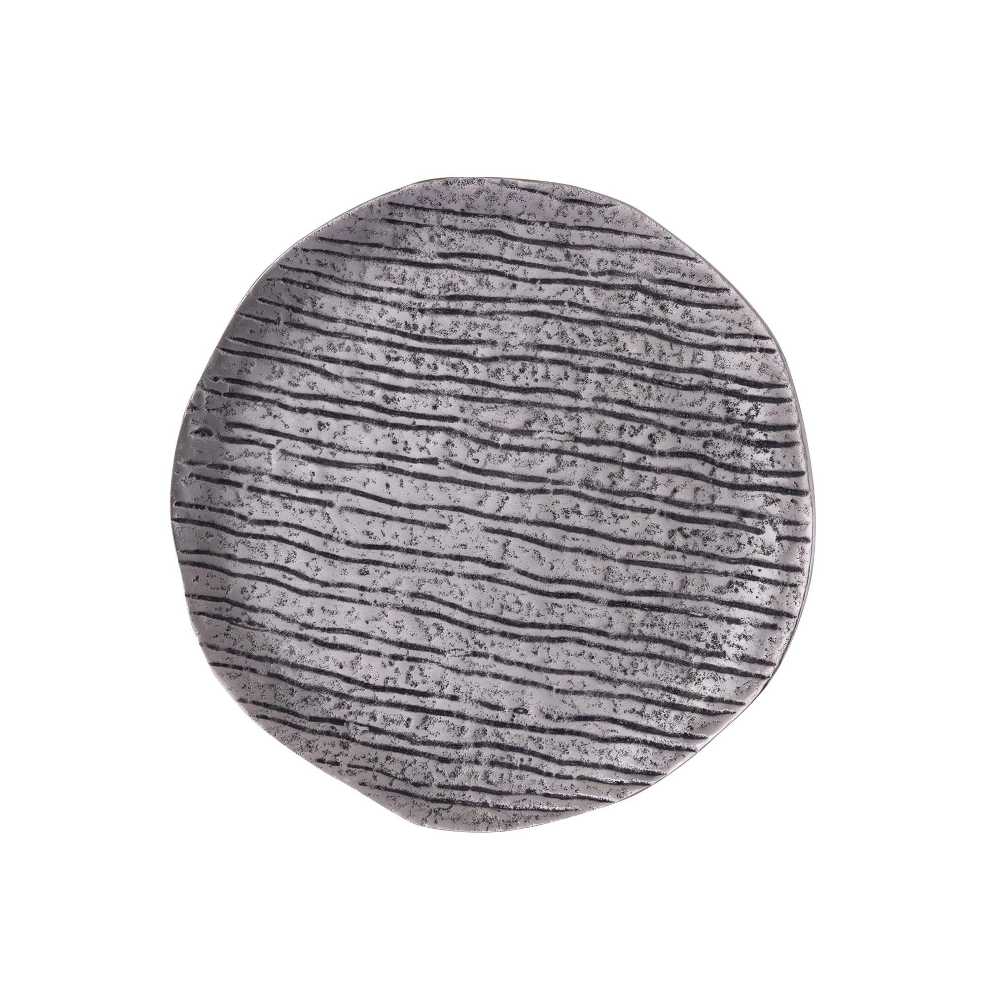 Grail Silver alu plate with stripes round M