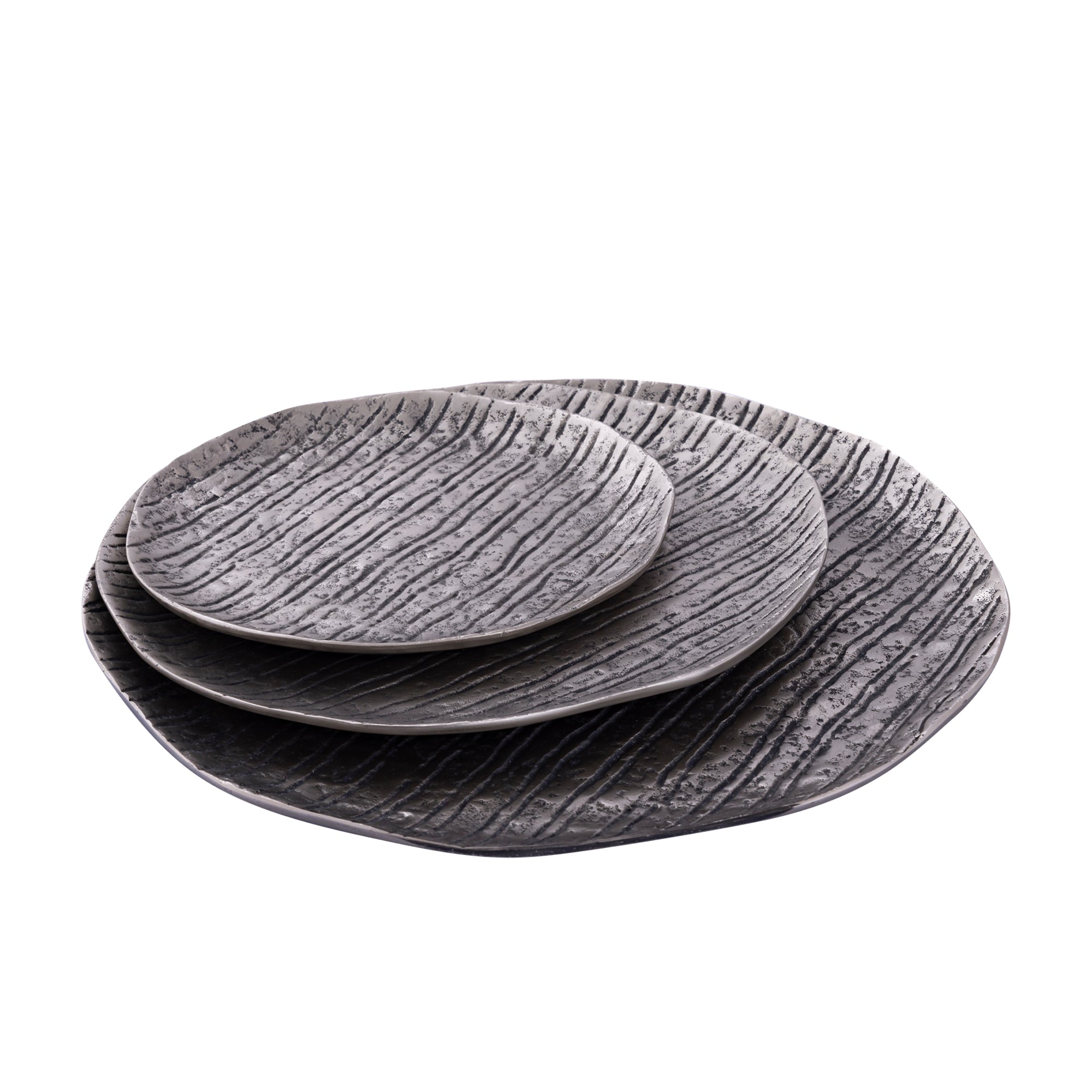 Grail Silver alu plate with stripes round M