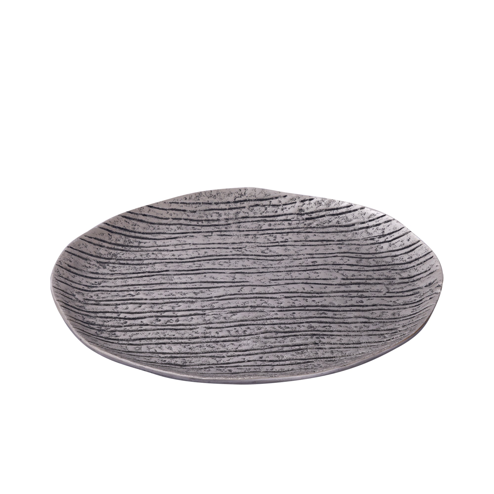 Grail Silver alu plate with stripes round M