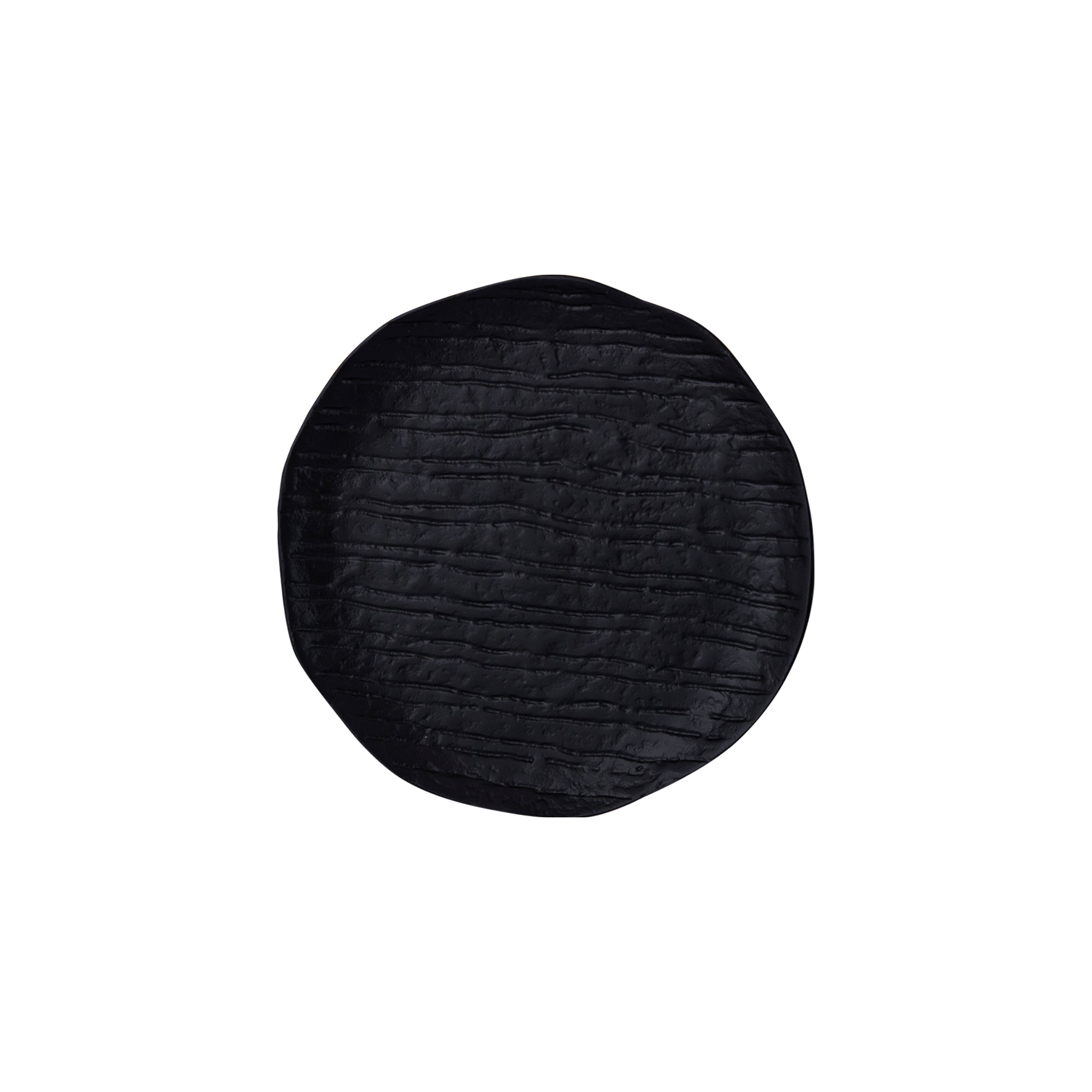 Grail Black alu plate with stripes round S
