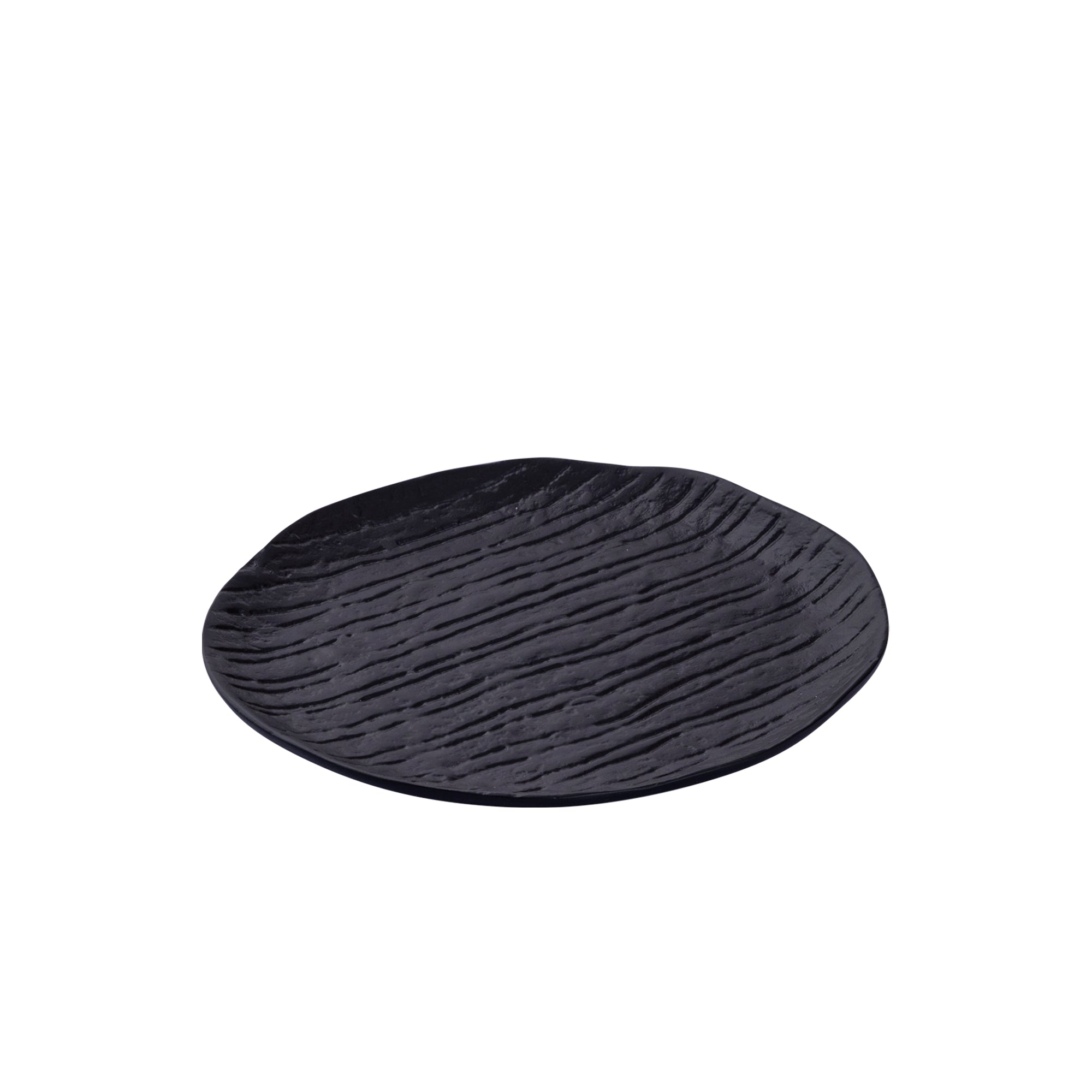 Grail Black alu plate with stripes round S
