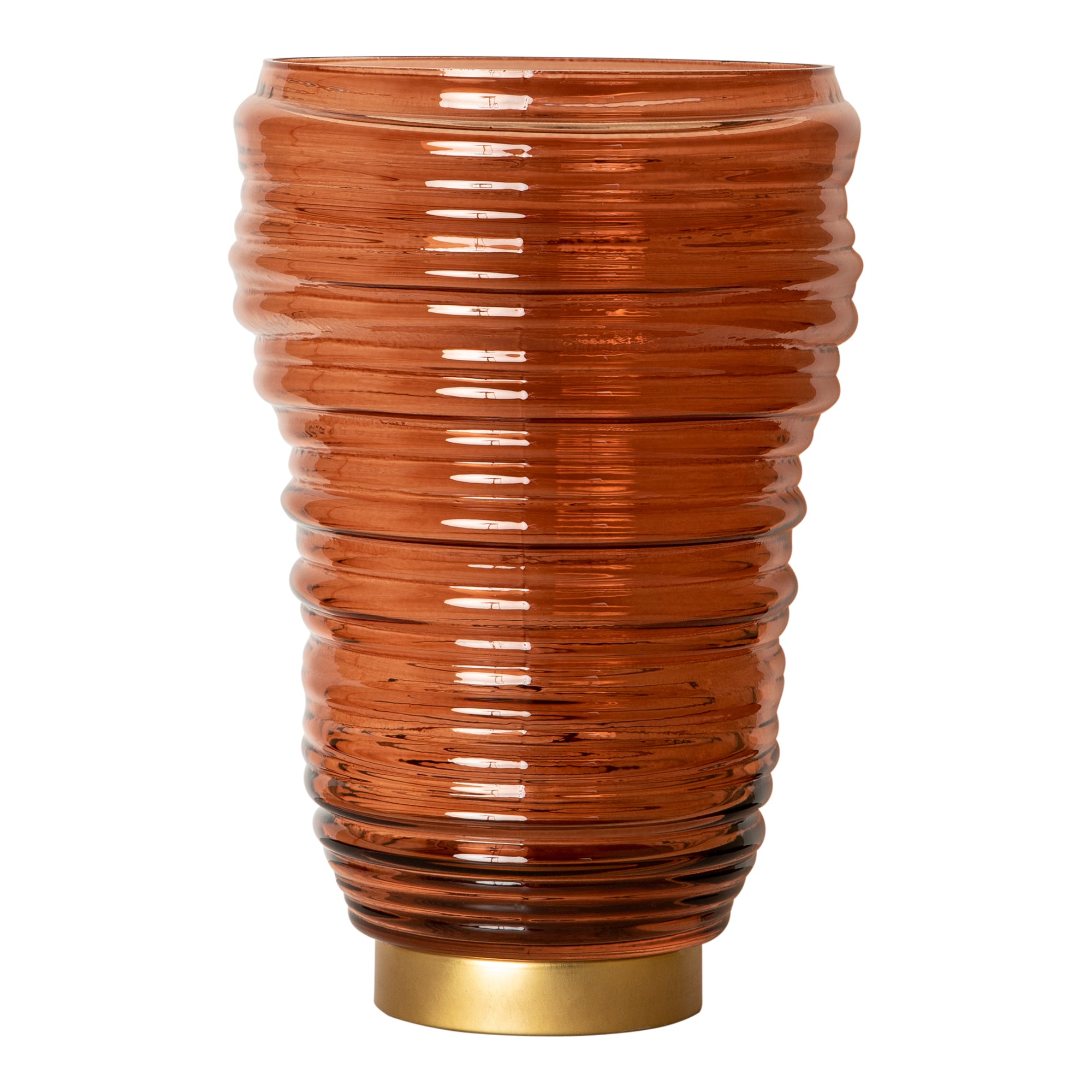 Lane Bougeoirs en verre - Marron