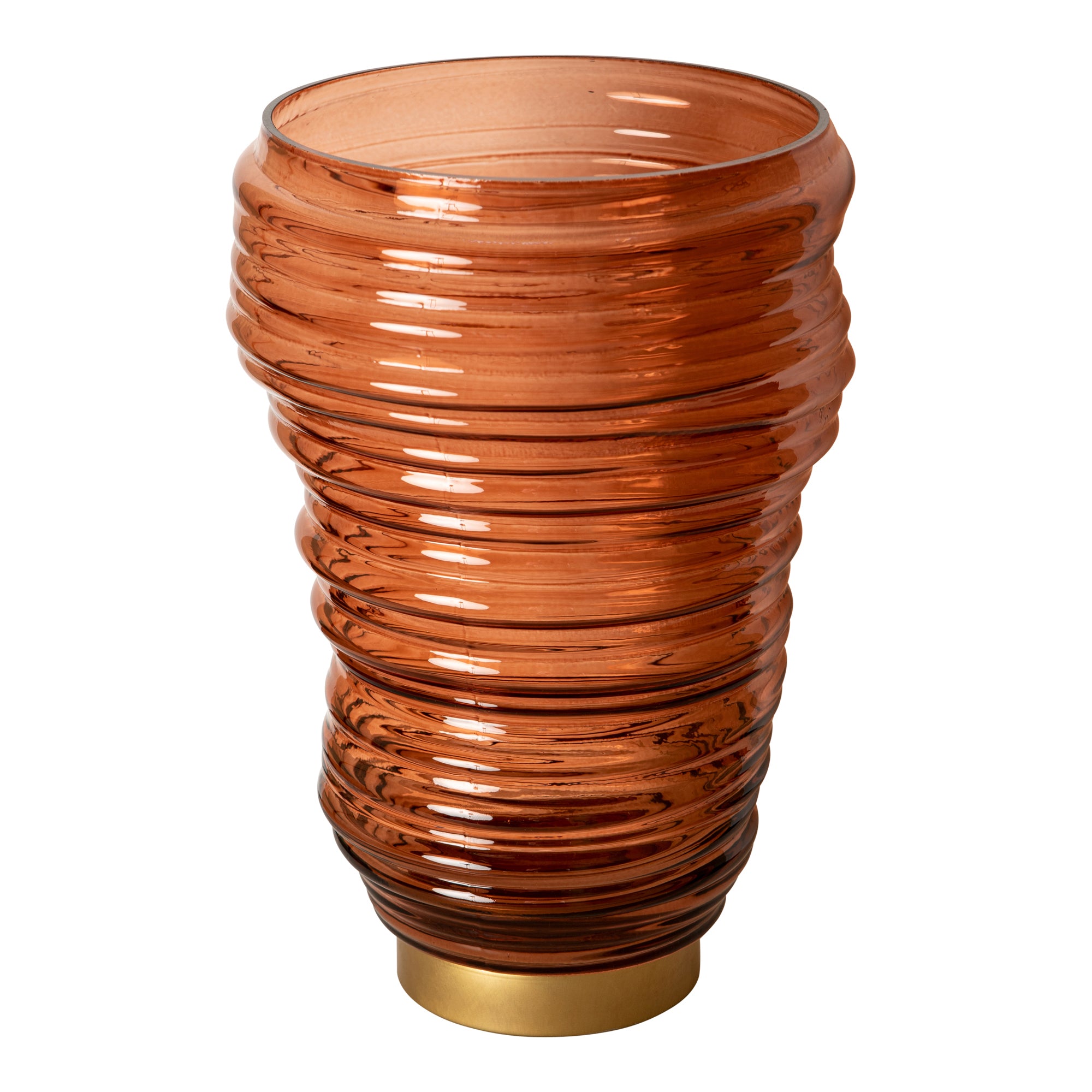 Lane Bougeoirs en verre - Marron