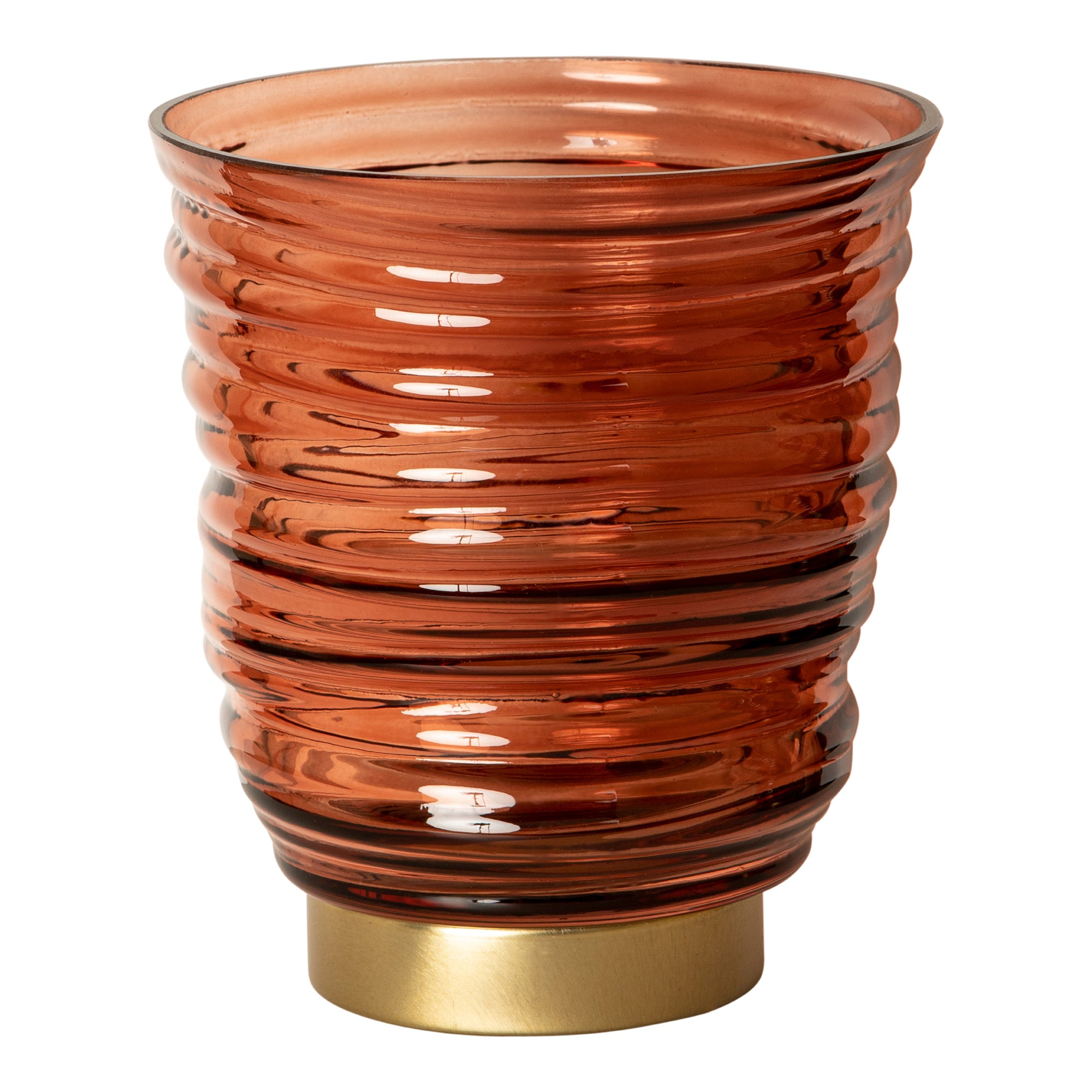 Lane Bougeoirs en verre - Marron