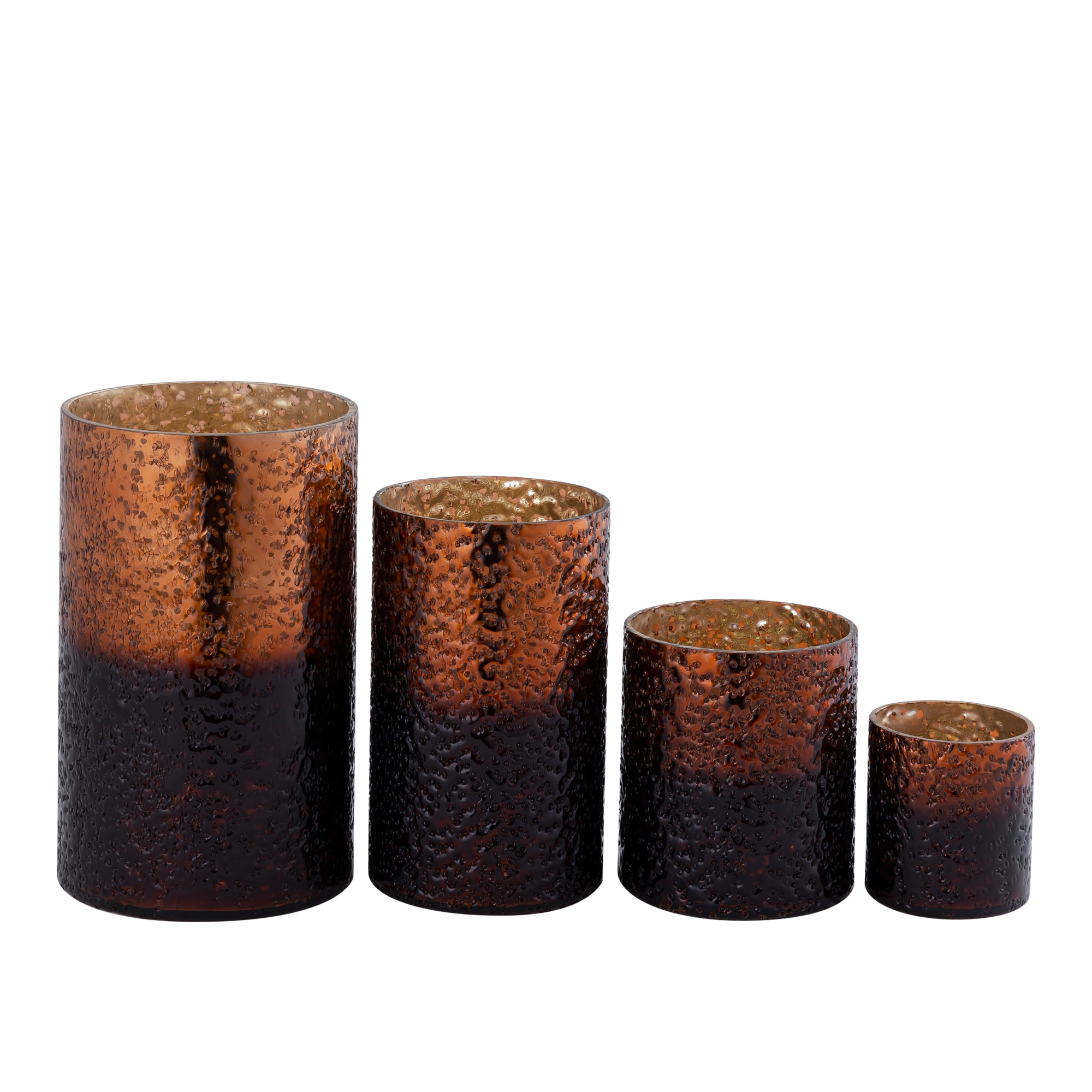 Saida Bougeoirs en verre - Marron