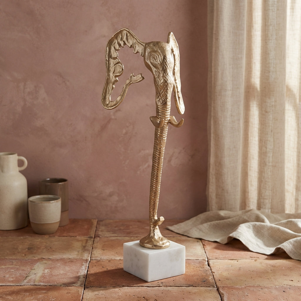 Horton Champagne alu elephant statue marble base L