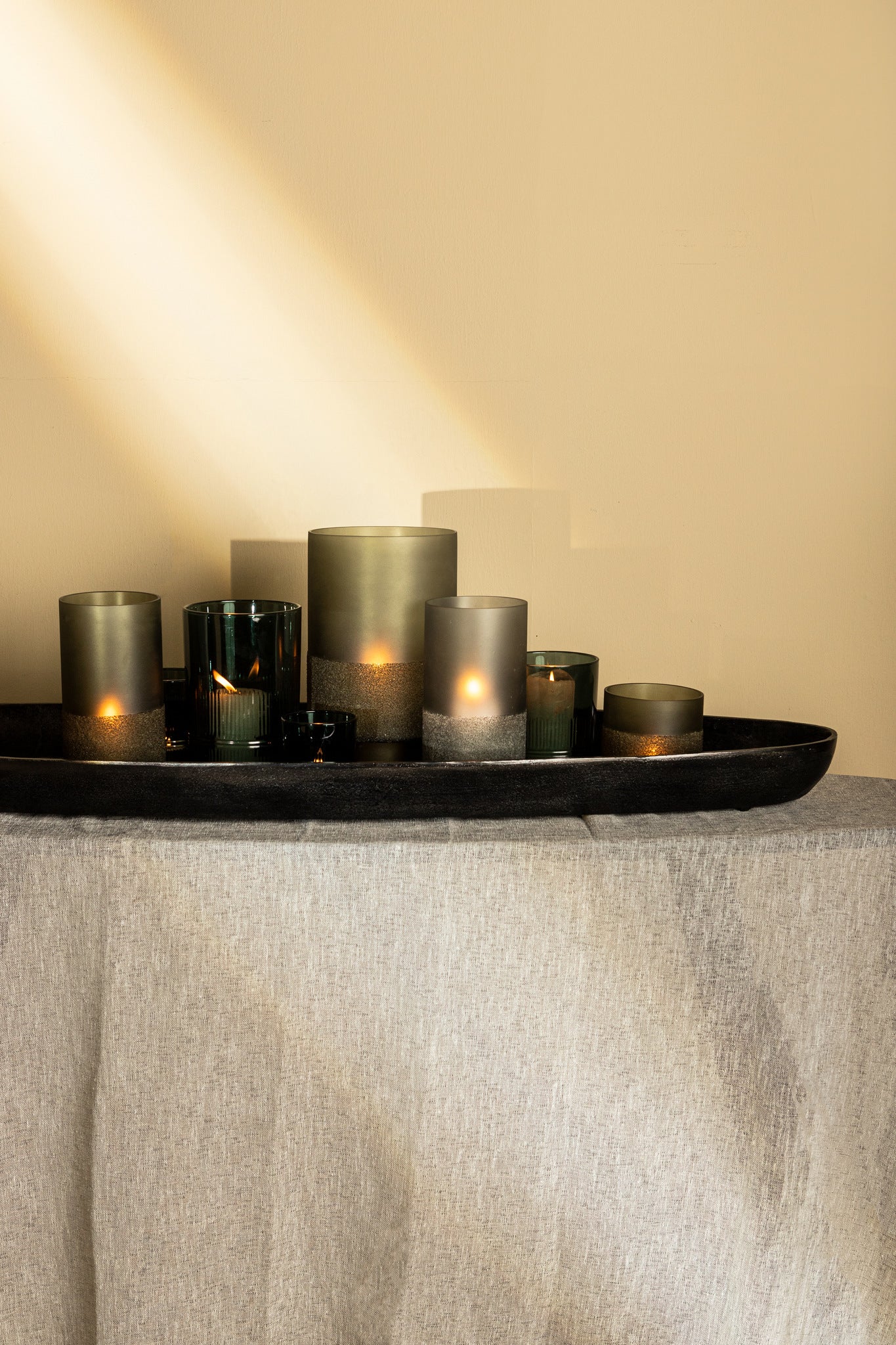 Miral Bougeoirs en verre - Gris