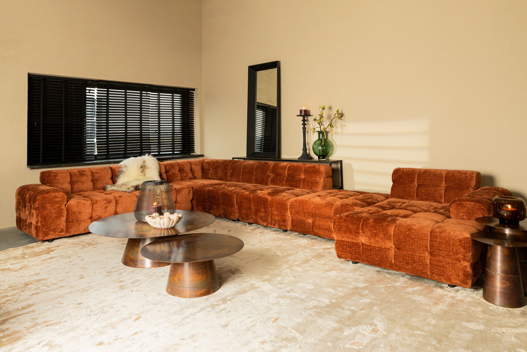 Jidde sofa berge 3032 rust fabric hocker - Photo 2