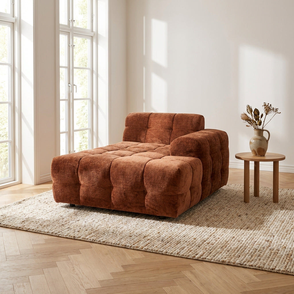 Jidde sofa berge 3032 rust fabric chaise longue ri