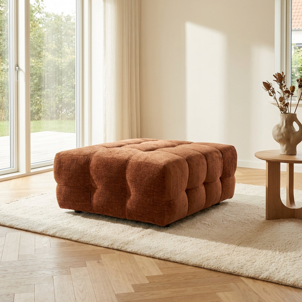 Jidde sofa berge 3032 rust fabric hocker