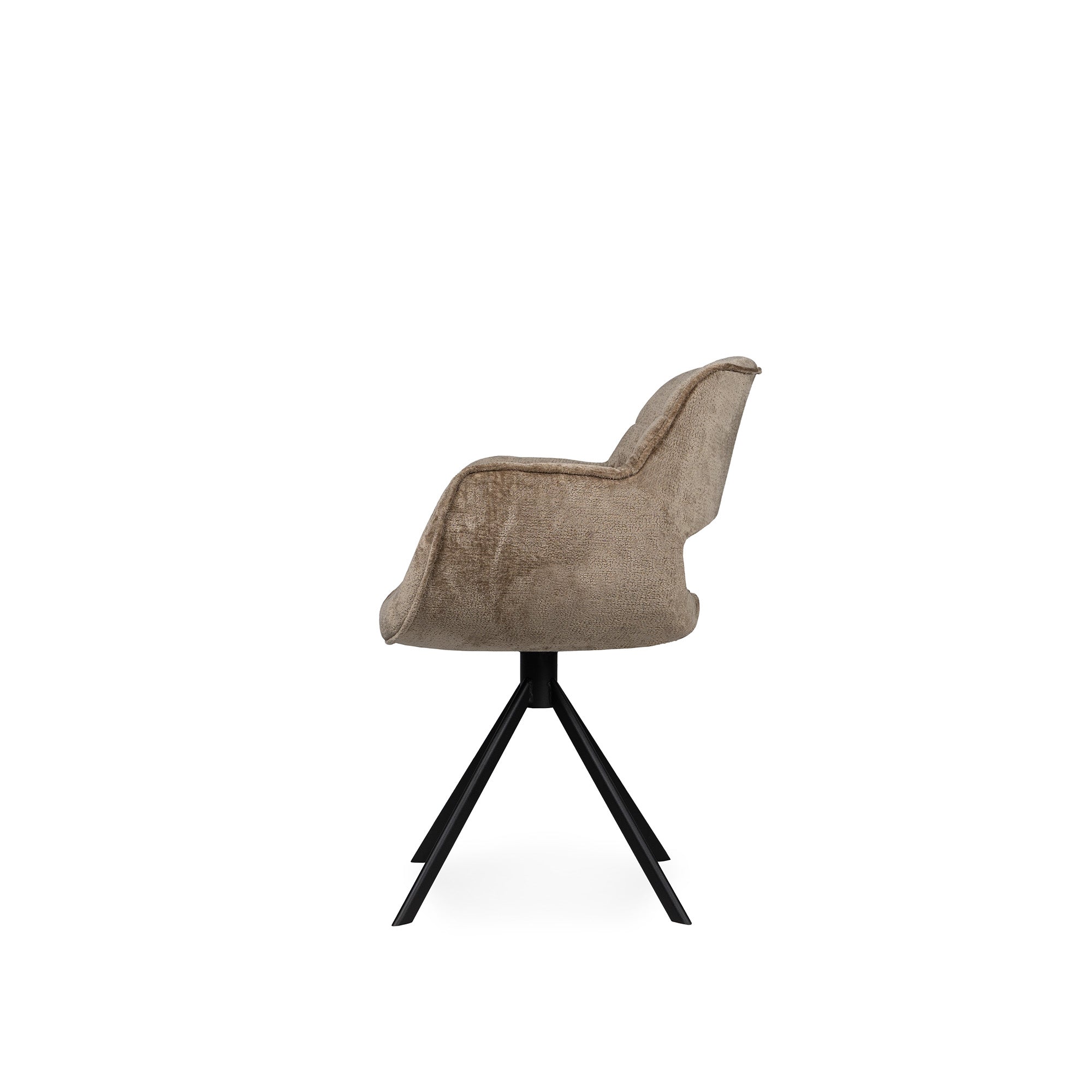 Link Dining chair beige fabric with metal legs - Photo 8