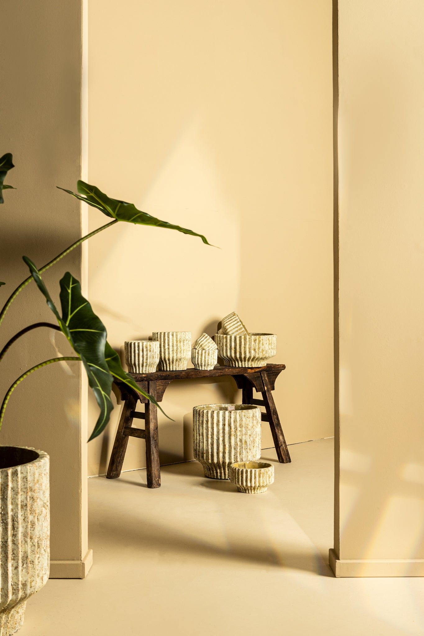Gabriel Pot en ciment - Cream