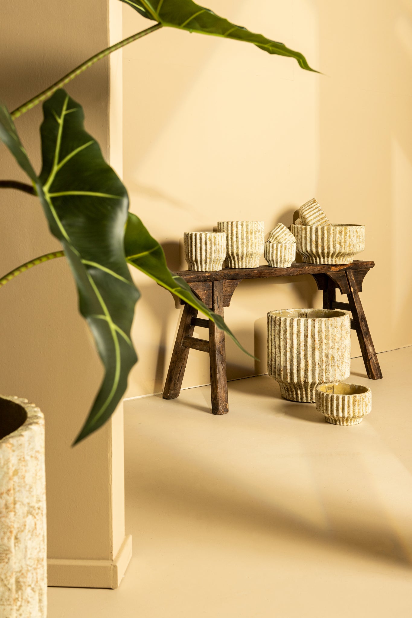 Gabriel Pot en ciment - Cream