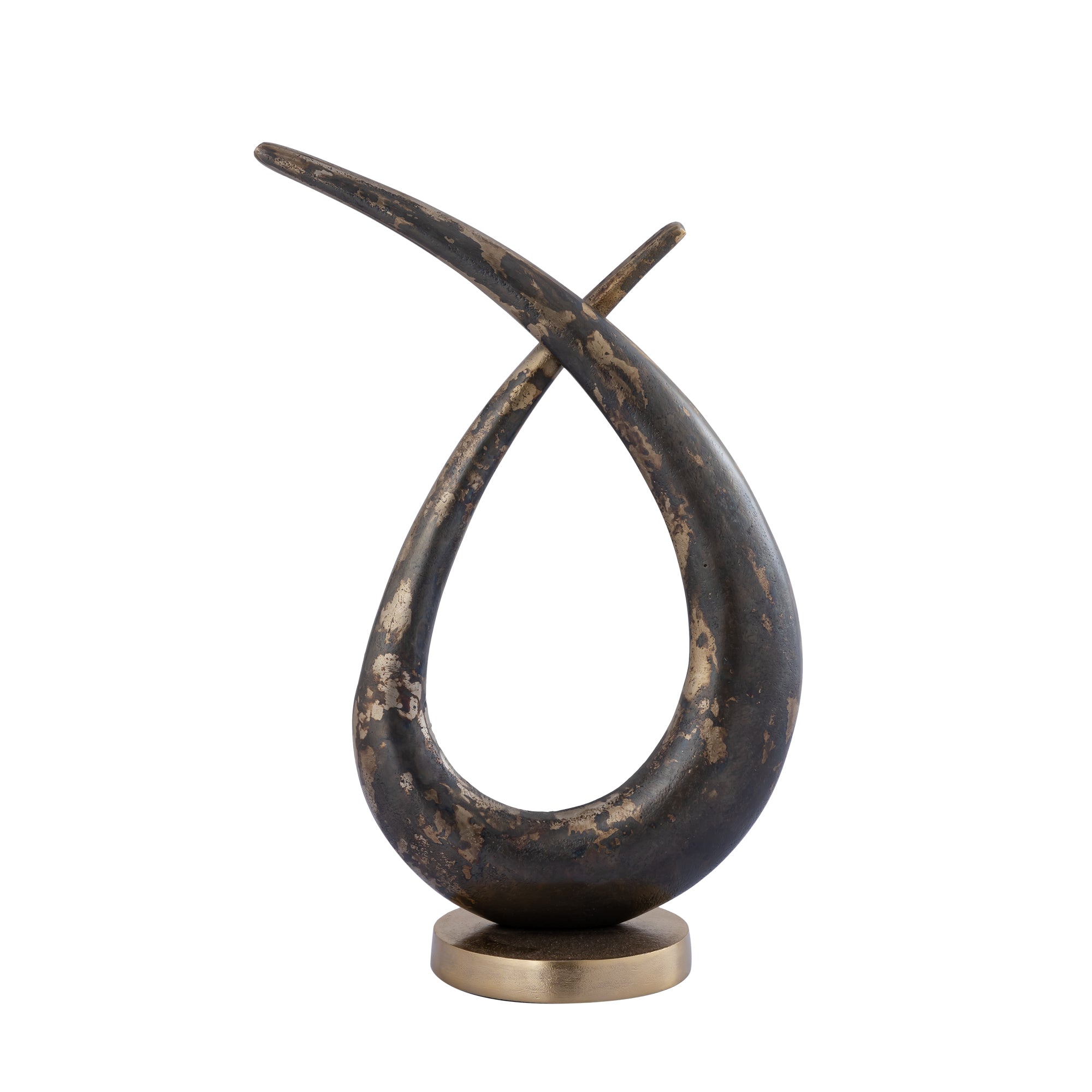 Kayen Gold alu loop shaped statue rustic finish