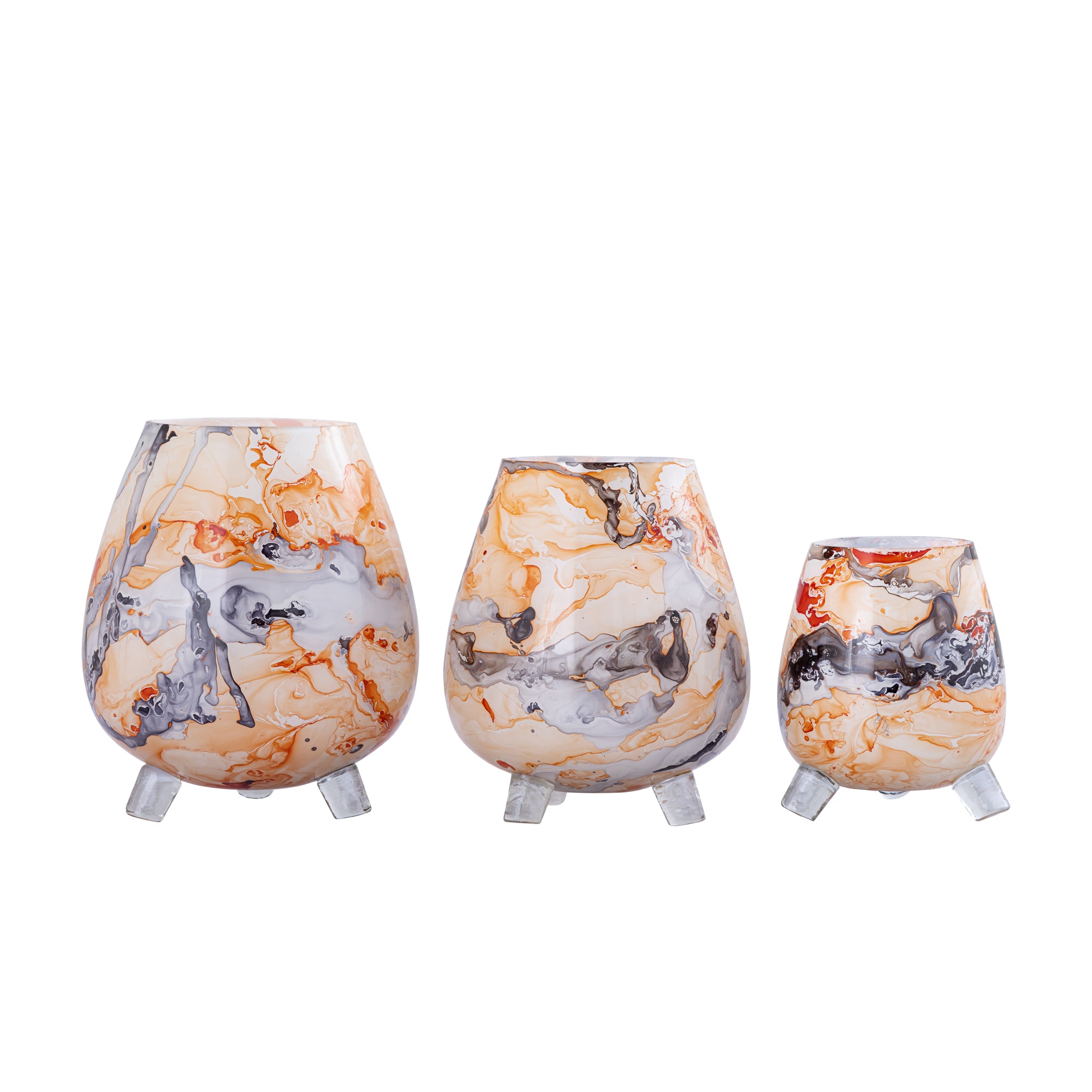 Jamillia Bougeoirs en verre - Orange