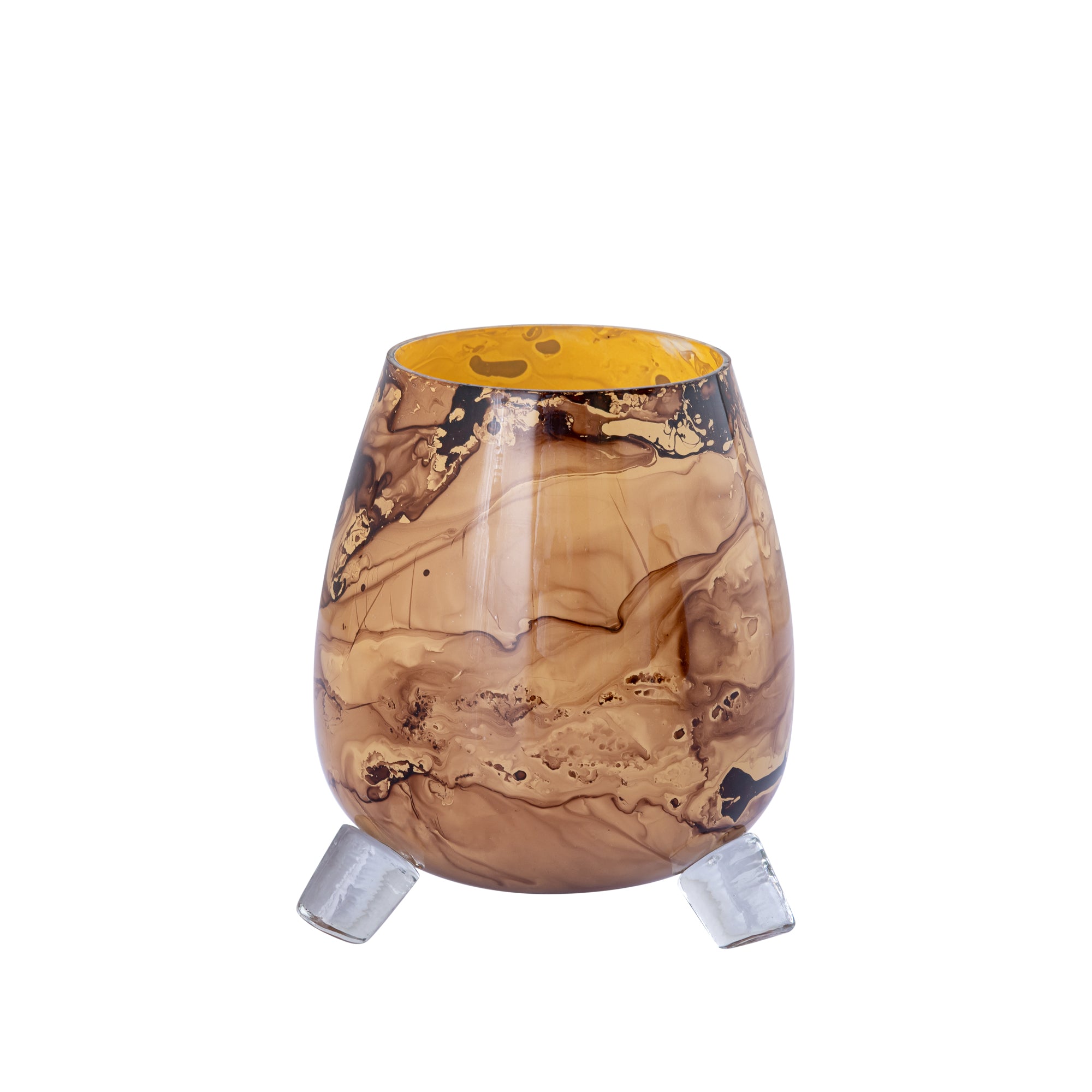 Jamillia Bougeoirs en verre - Marron