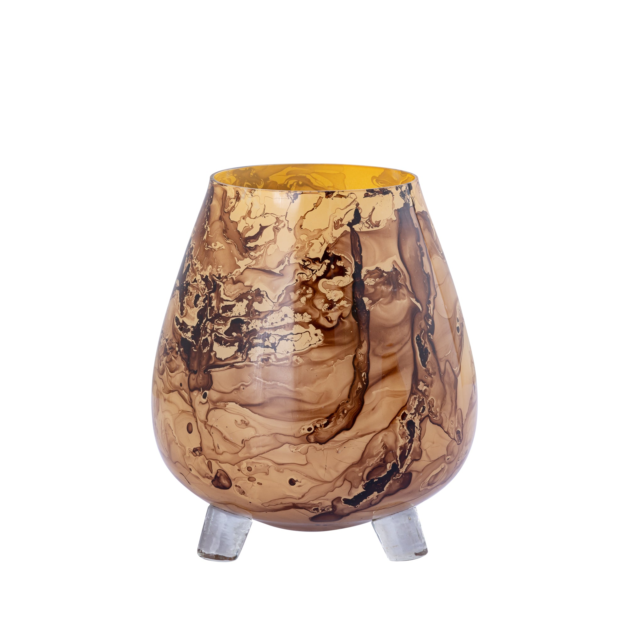 Jamillia Bougeoirs en verre - Marron