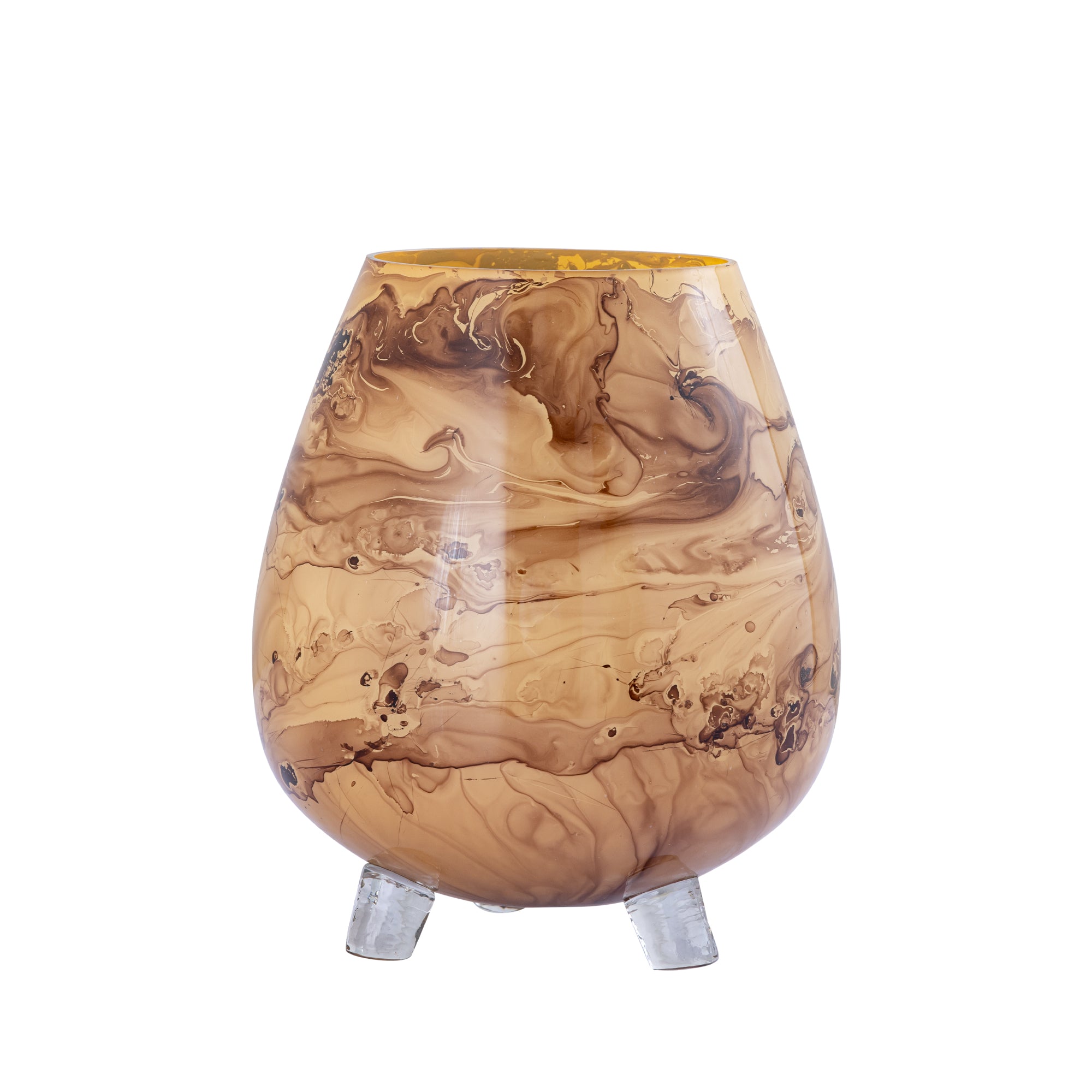Jamillia Bougeoirs en verre - Marron