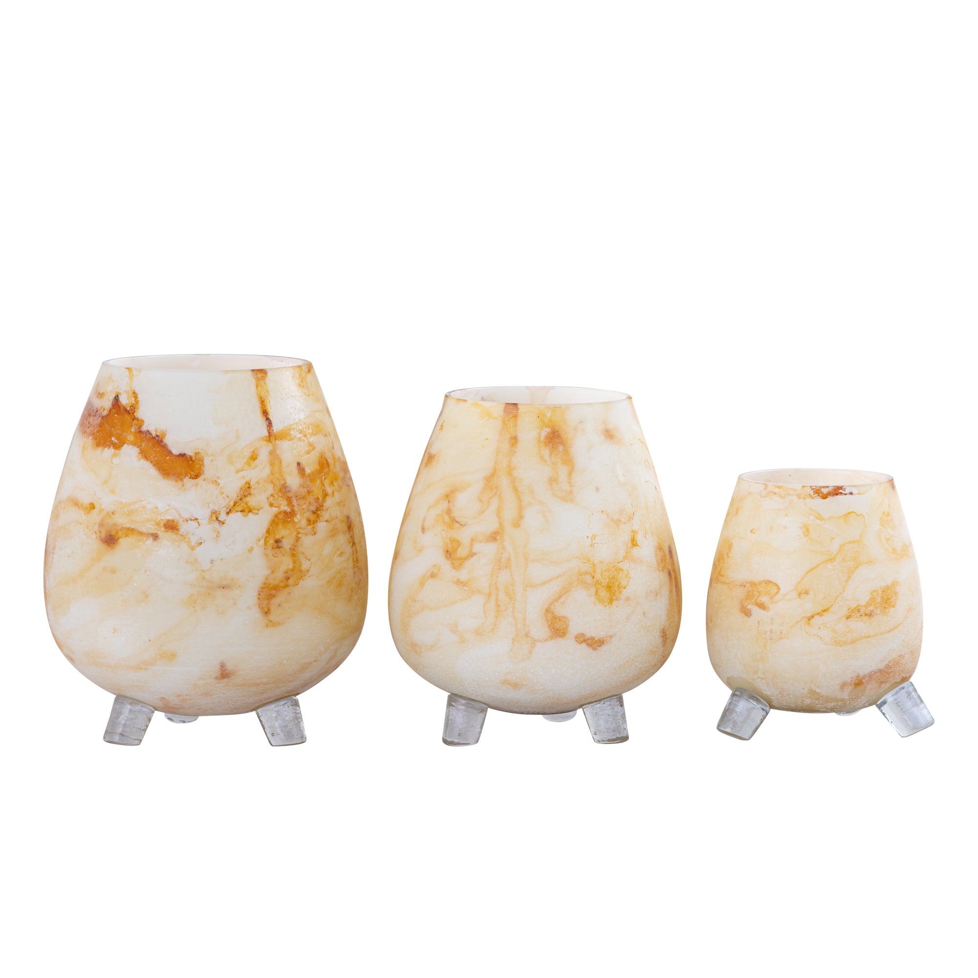 Jamillia Bougeoirs en verre - Jaune
