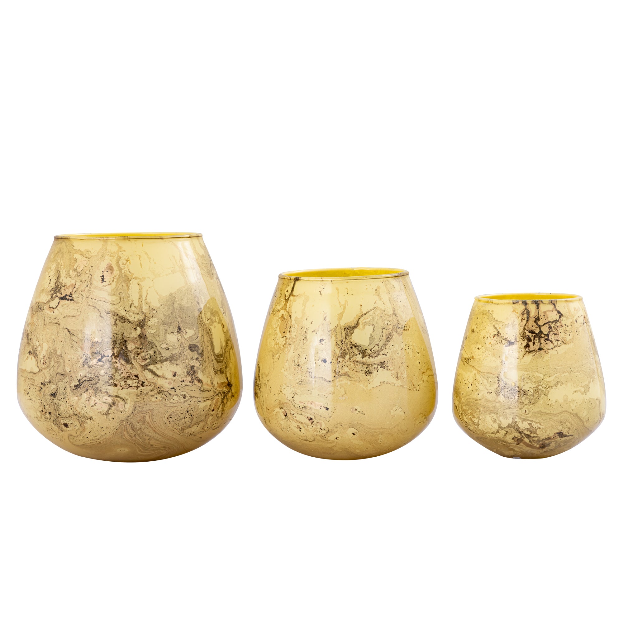 Nelle Bougeoirs en verre - Jaune