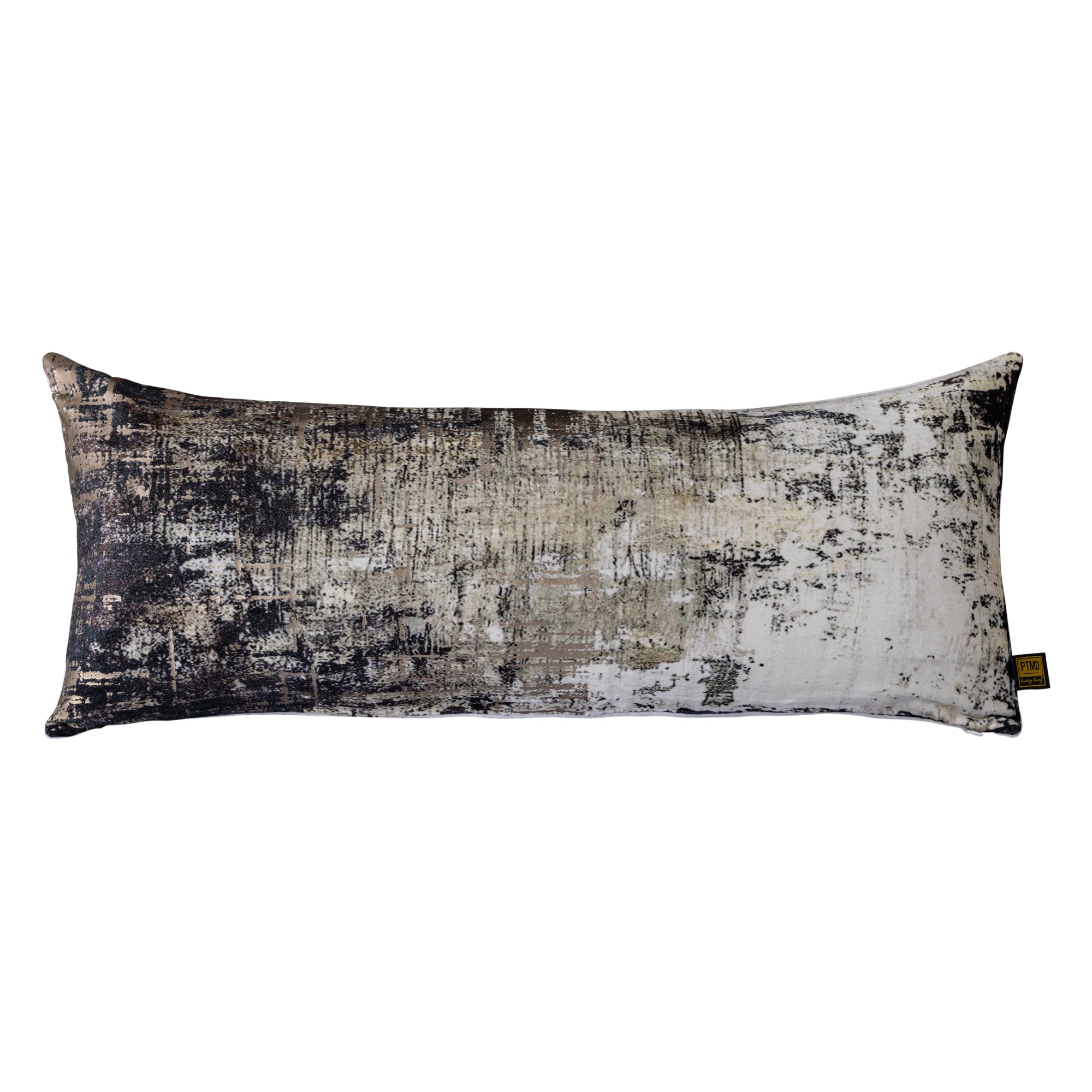 Ceola Green velvet rect cushion distress print — vue 2 | Häus