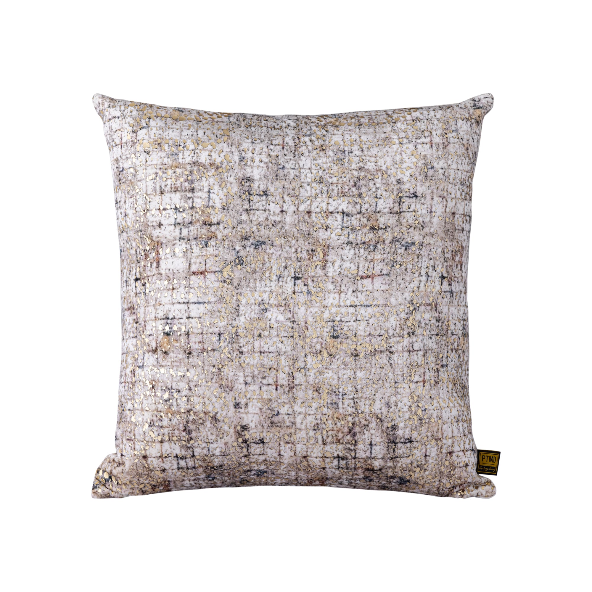 Curt Cream velvet square cushion square print — vue 2 | Häus