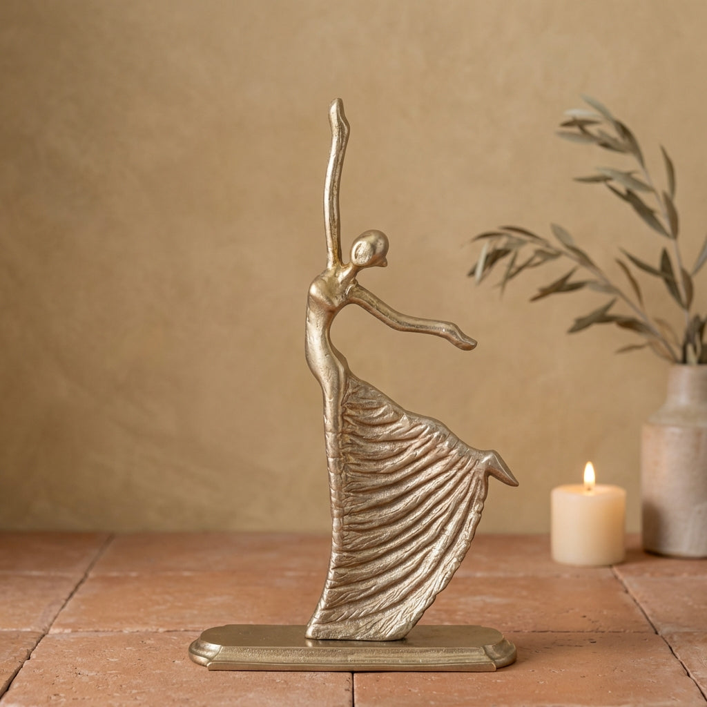 Sheena Gold casted alu statue dancing woman