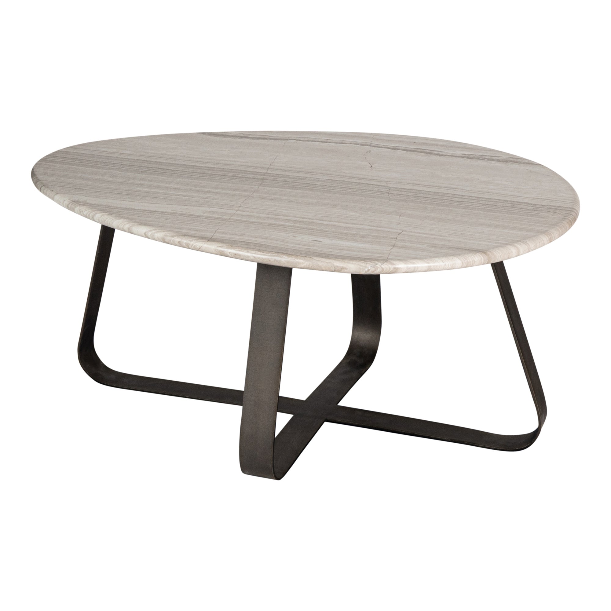 Muka coffeetable low dark grey base white marble - Photo 2