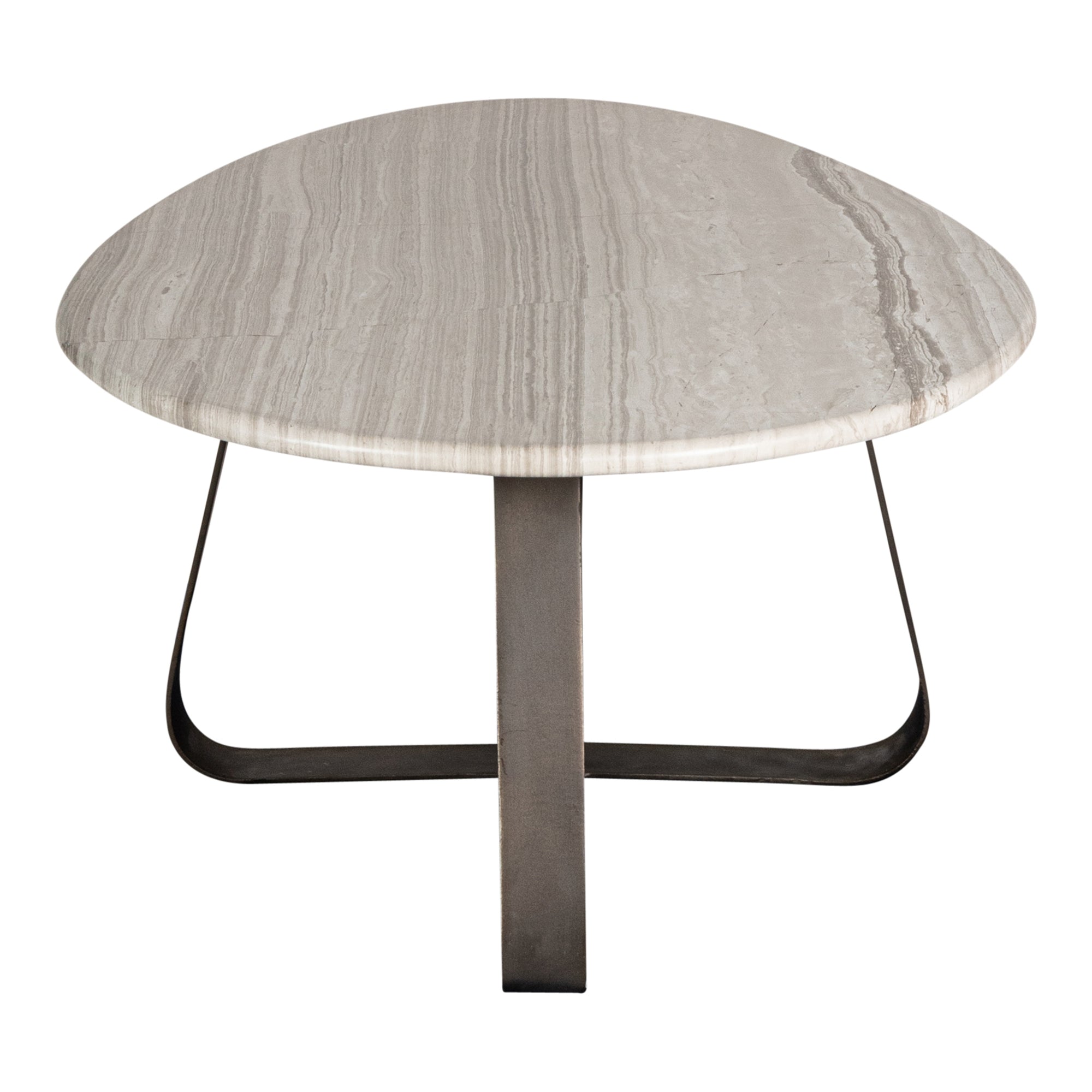 Muka coffeetable low dark grey base white marble - Photo 3