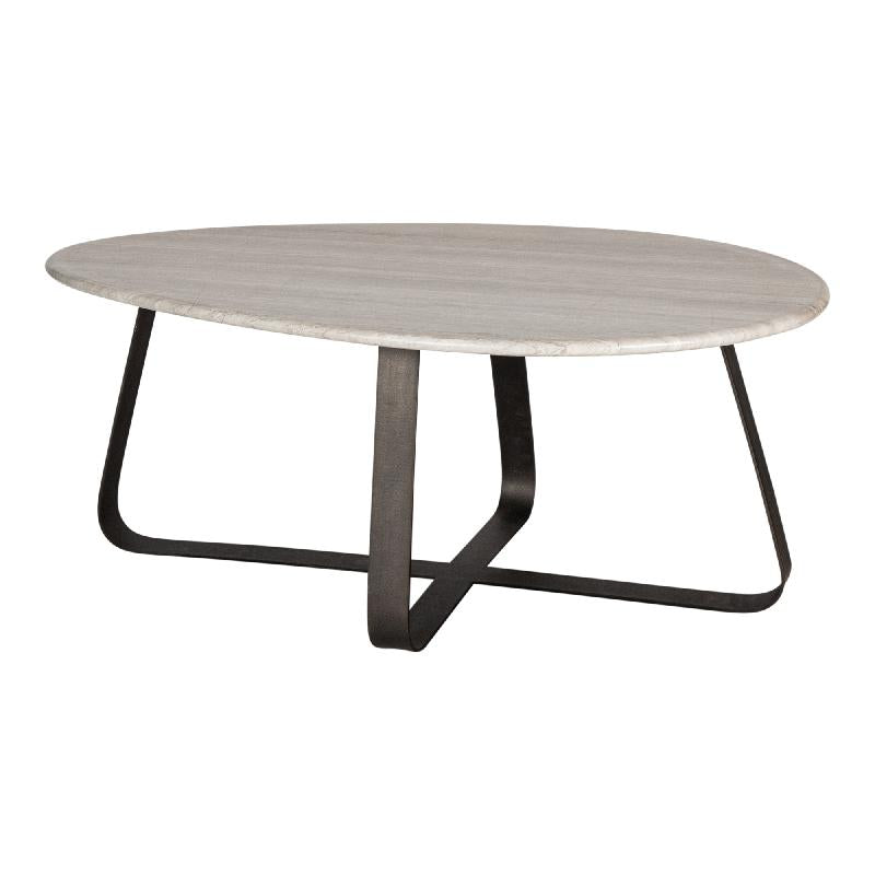Muka coffeetable high dark grey base white marble