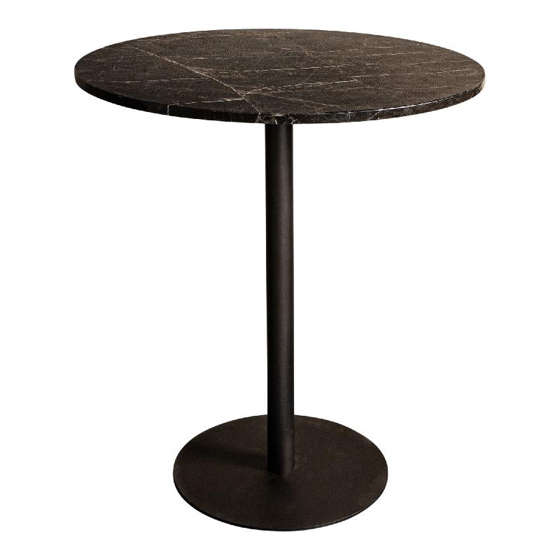 Plaza bistrotable round brown marble taupe base