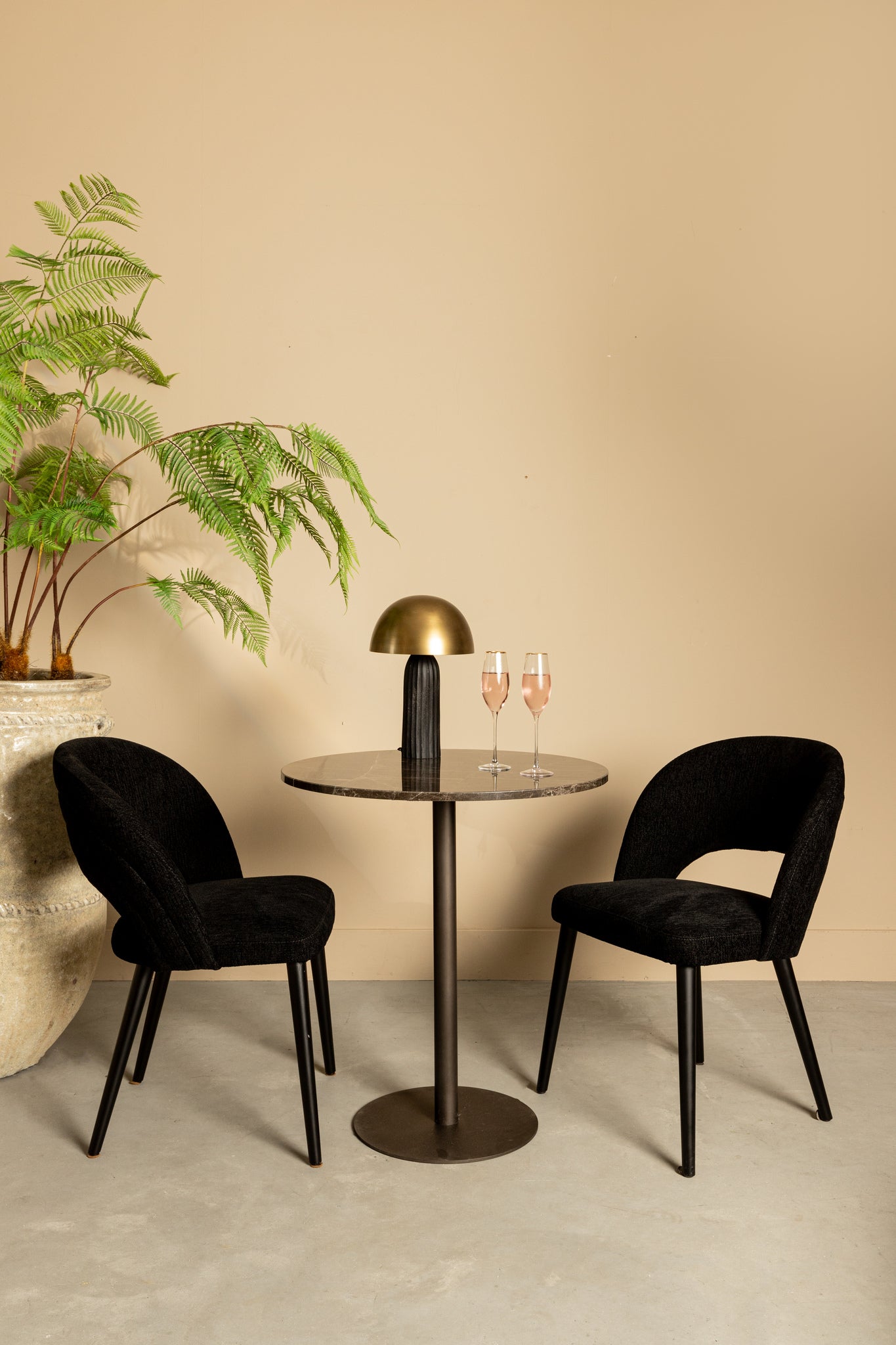 Plaza bistrotable round brown marble taupe base - Photo 4
