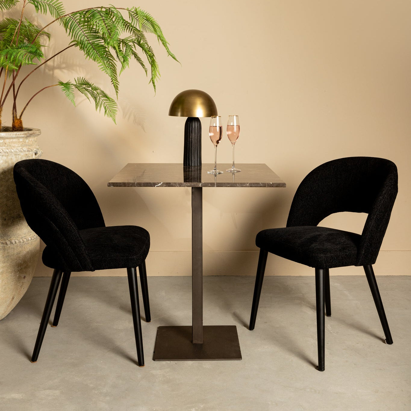 Plaza bistrotable square brown marble taupe base - Photo 4