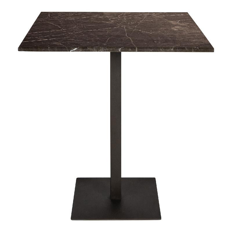 Plaza bistrotable square brown marble taupe base