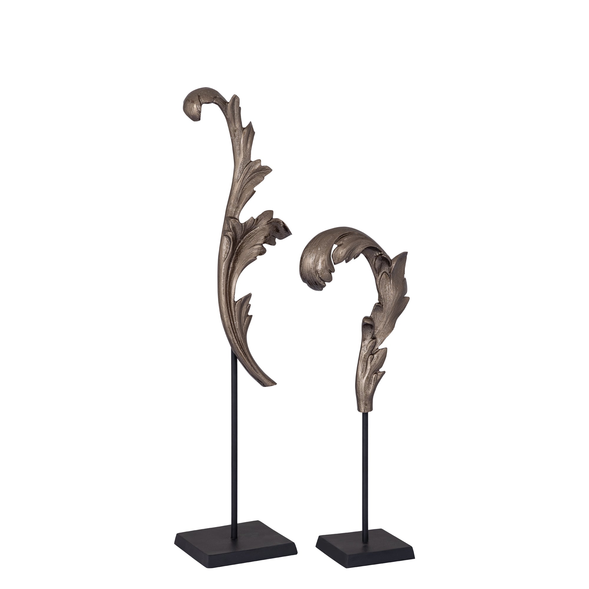 Imelda Black alu statue leaf shaped Small