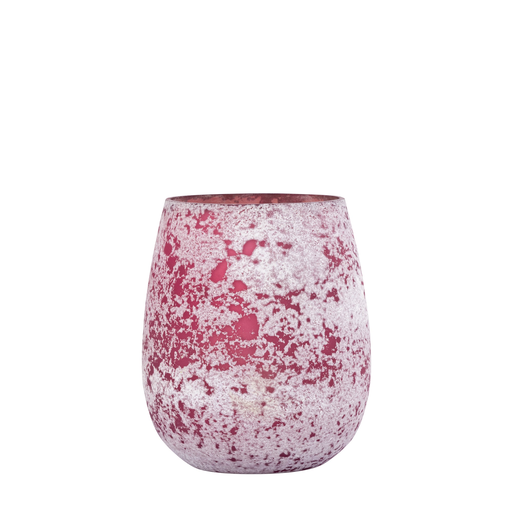 Marcy Photophores en verre — Tealight Round Shaped Rough - Rose