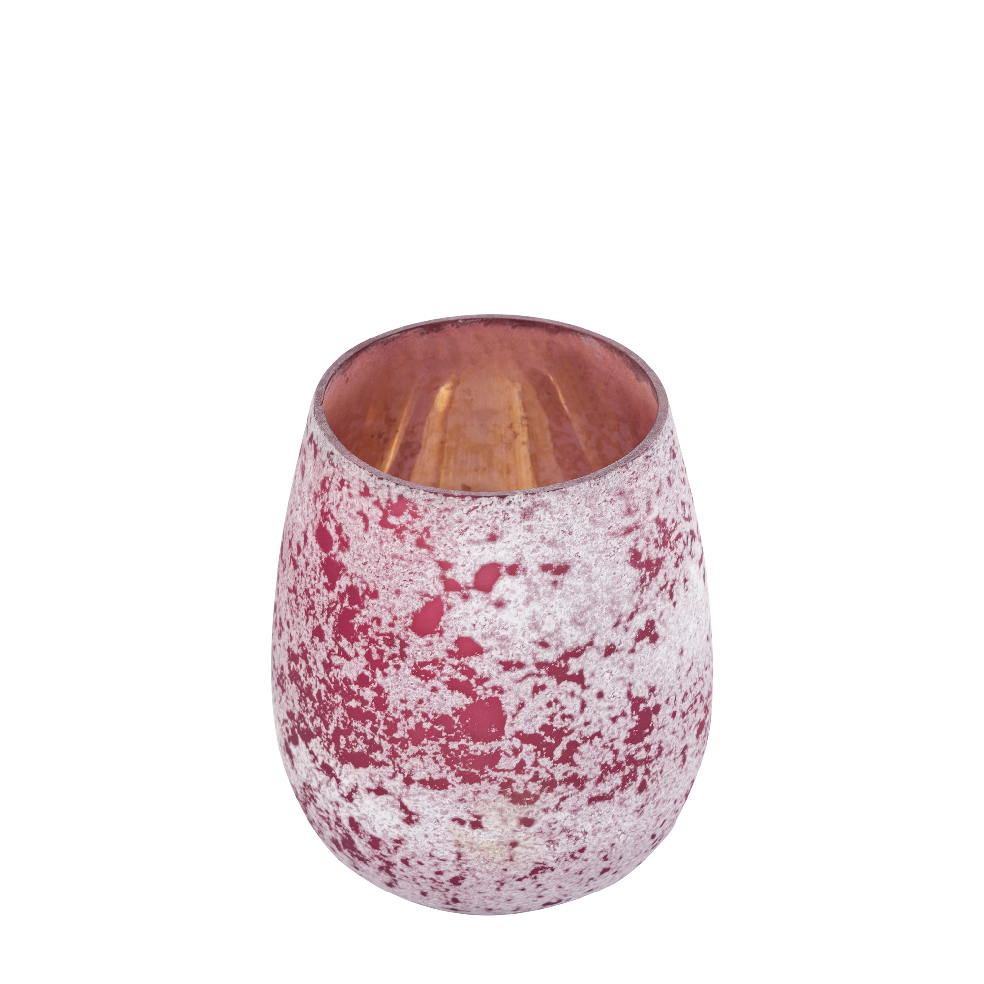 Marcy Photophores en verre — Tealight Round Shaped Rough - Rose