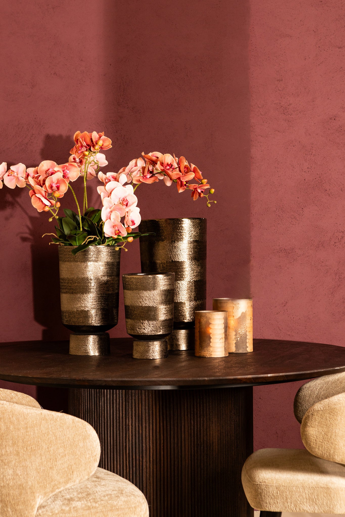 Somer Bougeoirs en verre - Rose