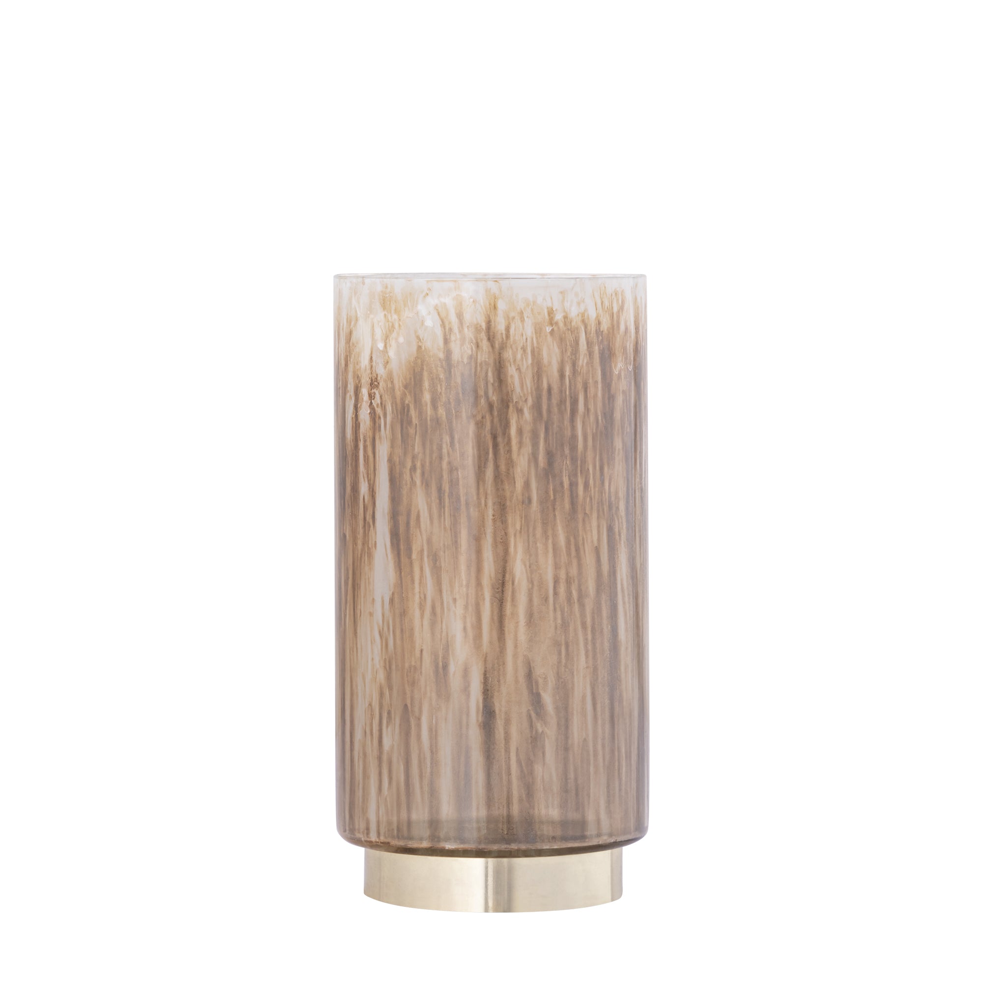 Allie Photophores en verre — Stormlight Round Metalgold Foots - Marron