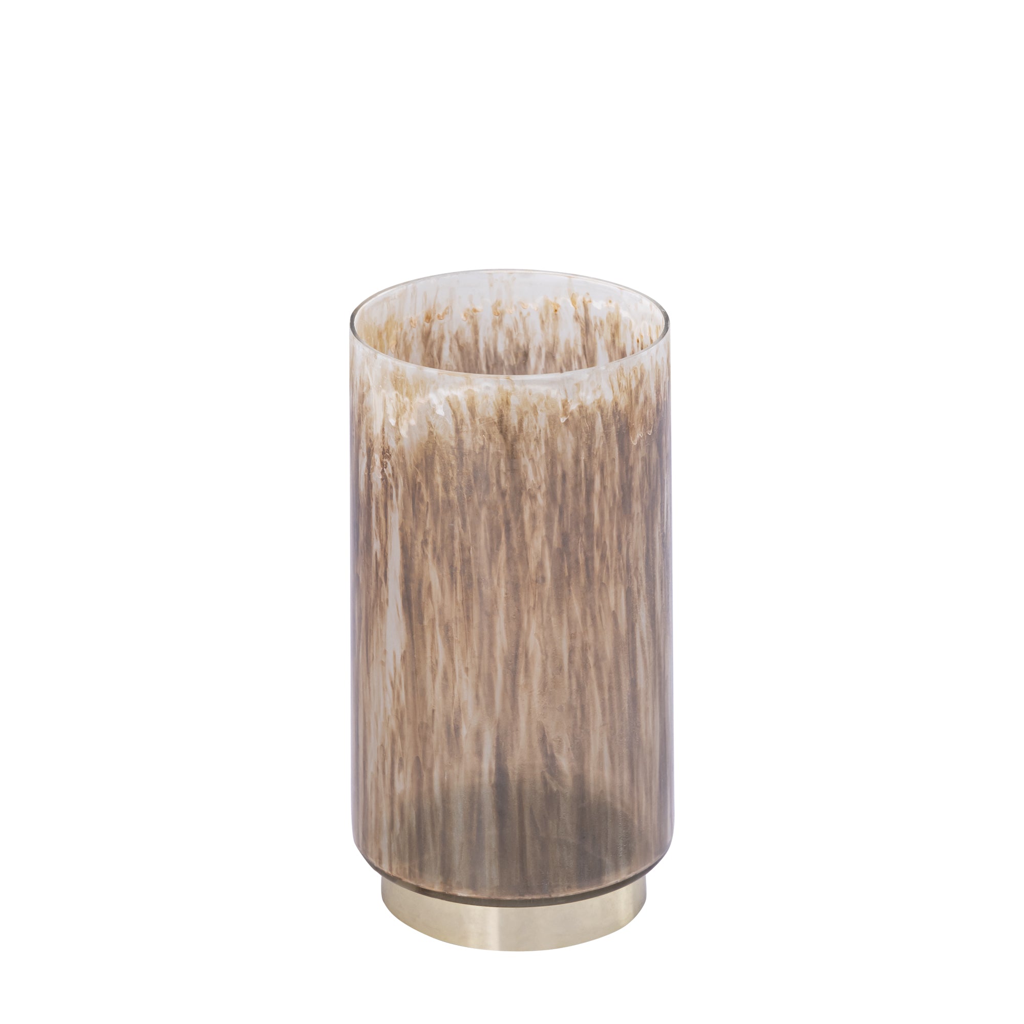 Allie Photophores en verre — Stormlight Round Metalgold Foots - Marron