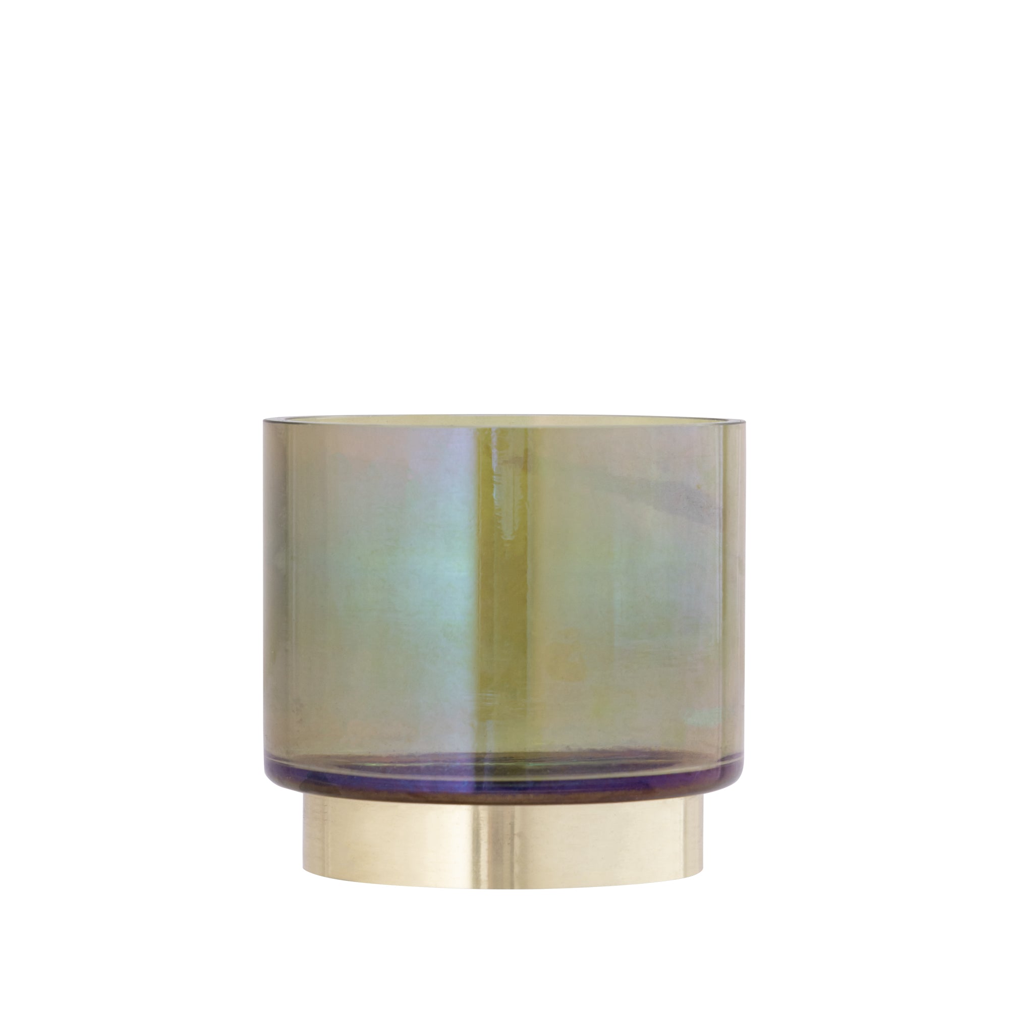 Norah Photophores en verre — Tealight With Gold Base - Vert