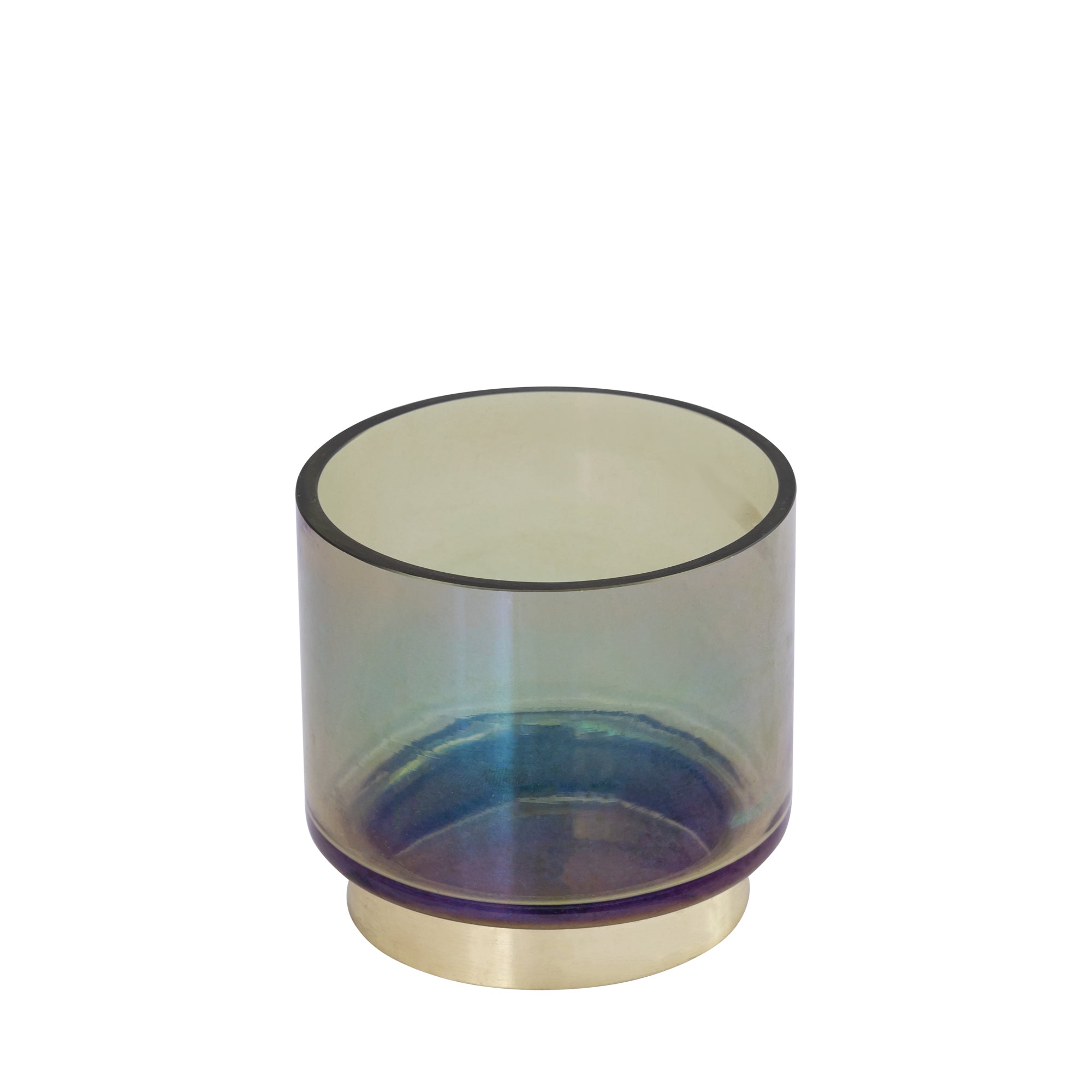 Norah Photophores en verre — Tealight With Gold Base - Vert