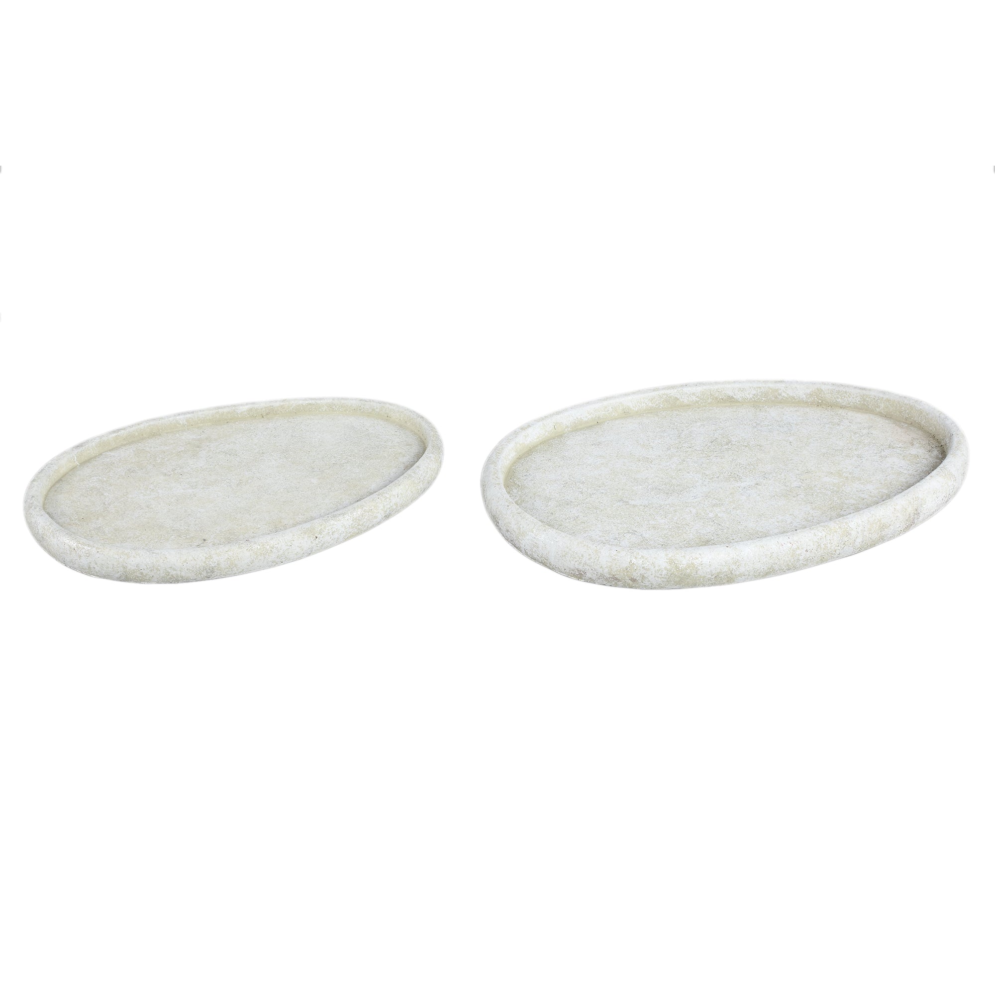 Seon White cement egg shaped plate S
