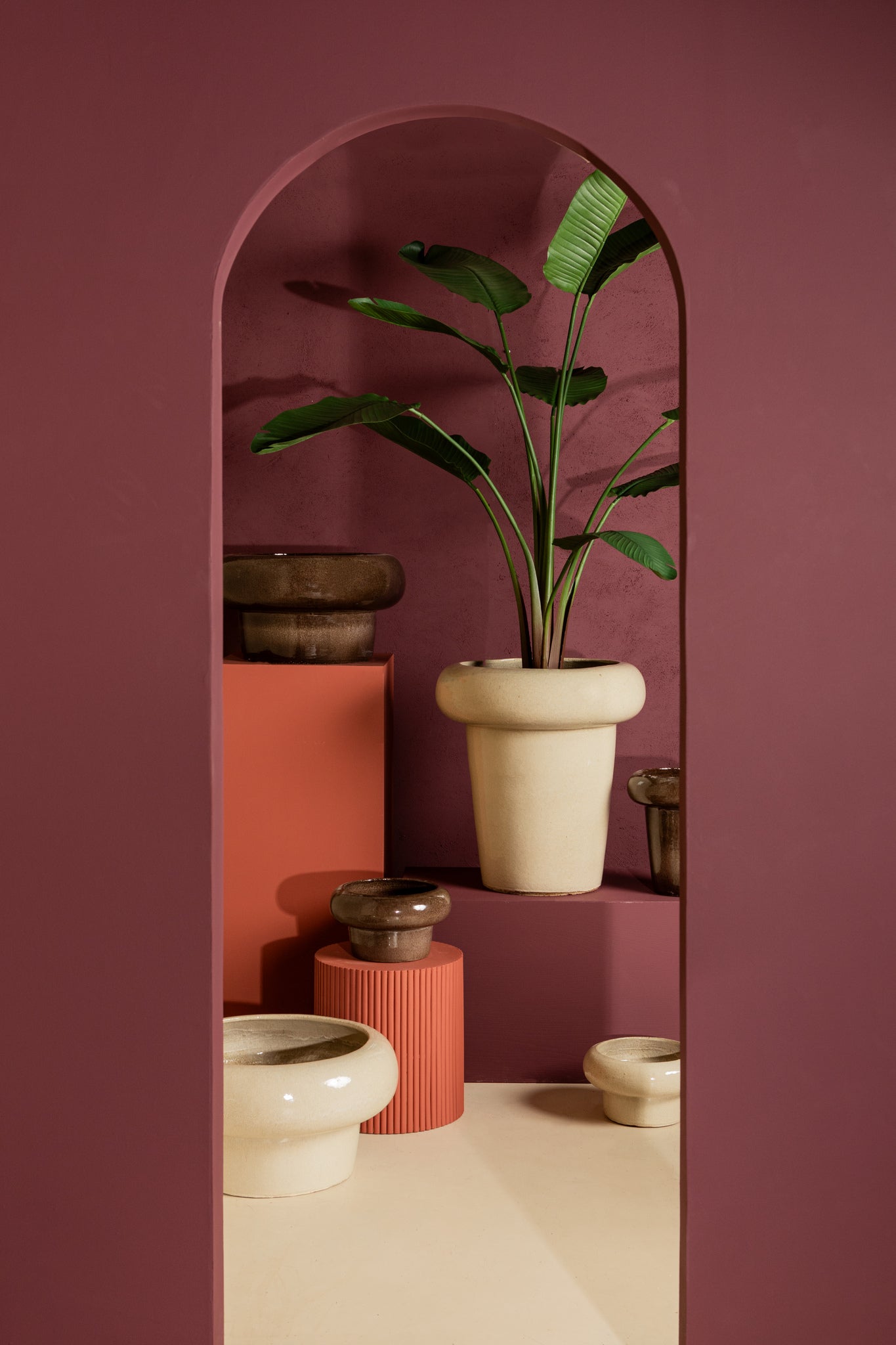 Megga Pot en céramique - Brown, Cream